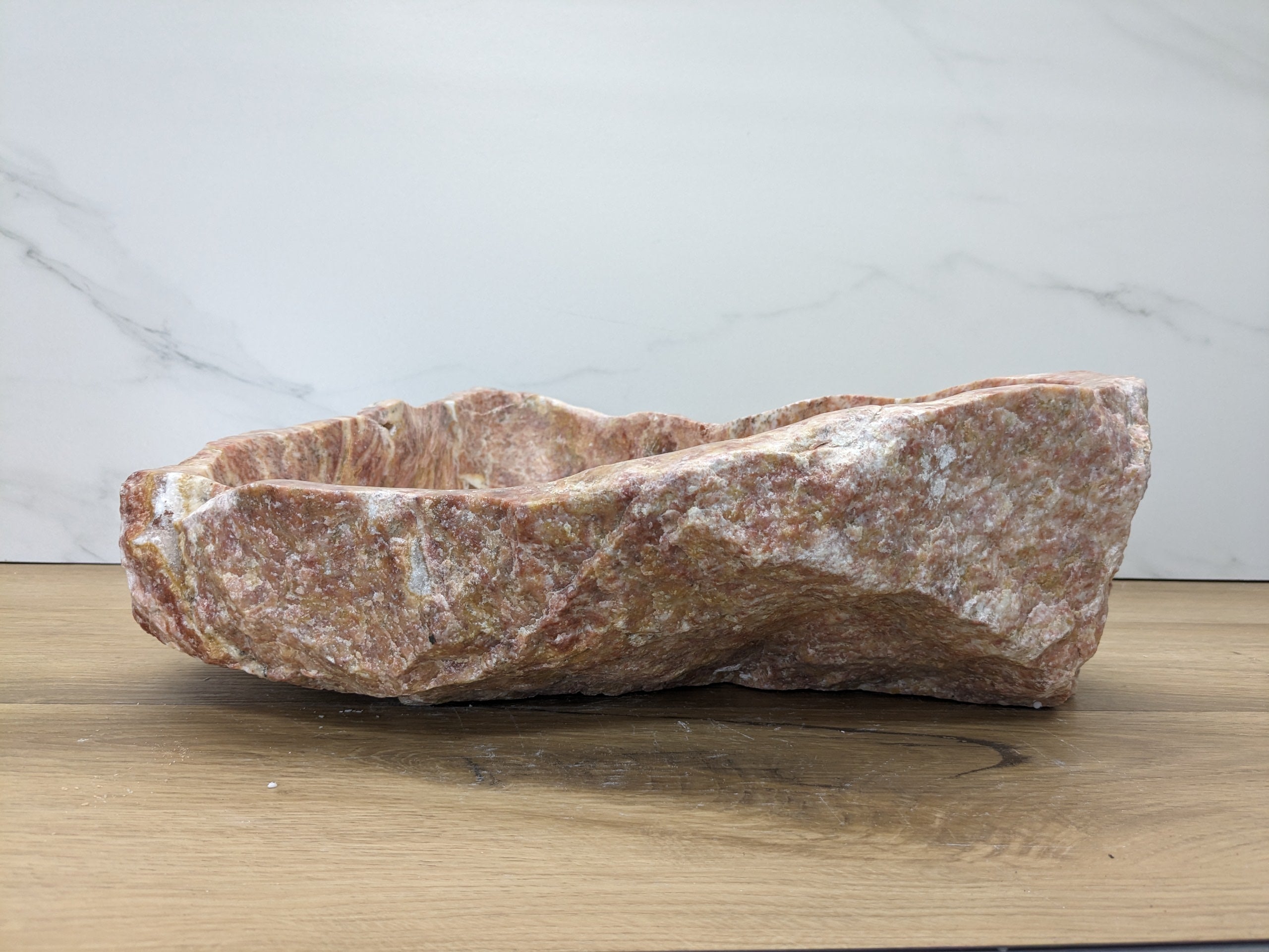 Pink and Tan Onyx Vessel Bathroom Sink Onyx Sinks Onyx Sinks Sinks