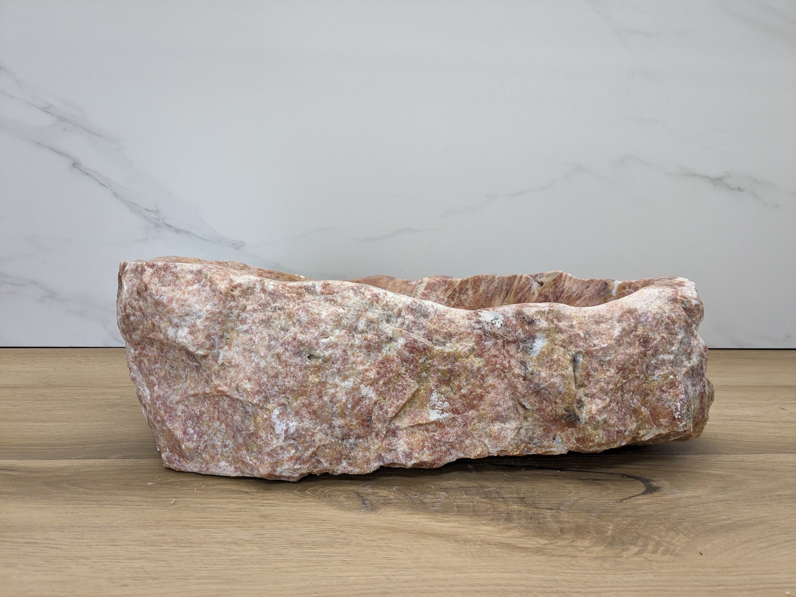 Pink and Tan Onyx Vessel Bathroom Sink Onyx Sinks Onyx Sinks Sinks