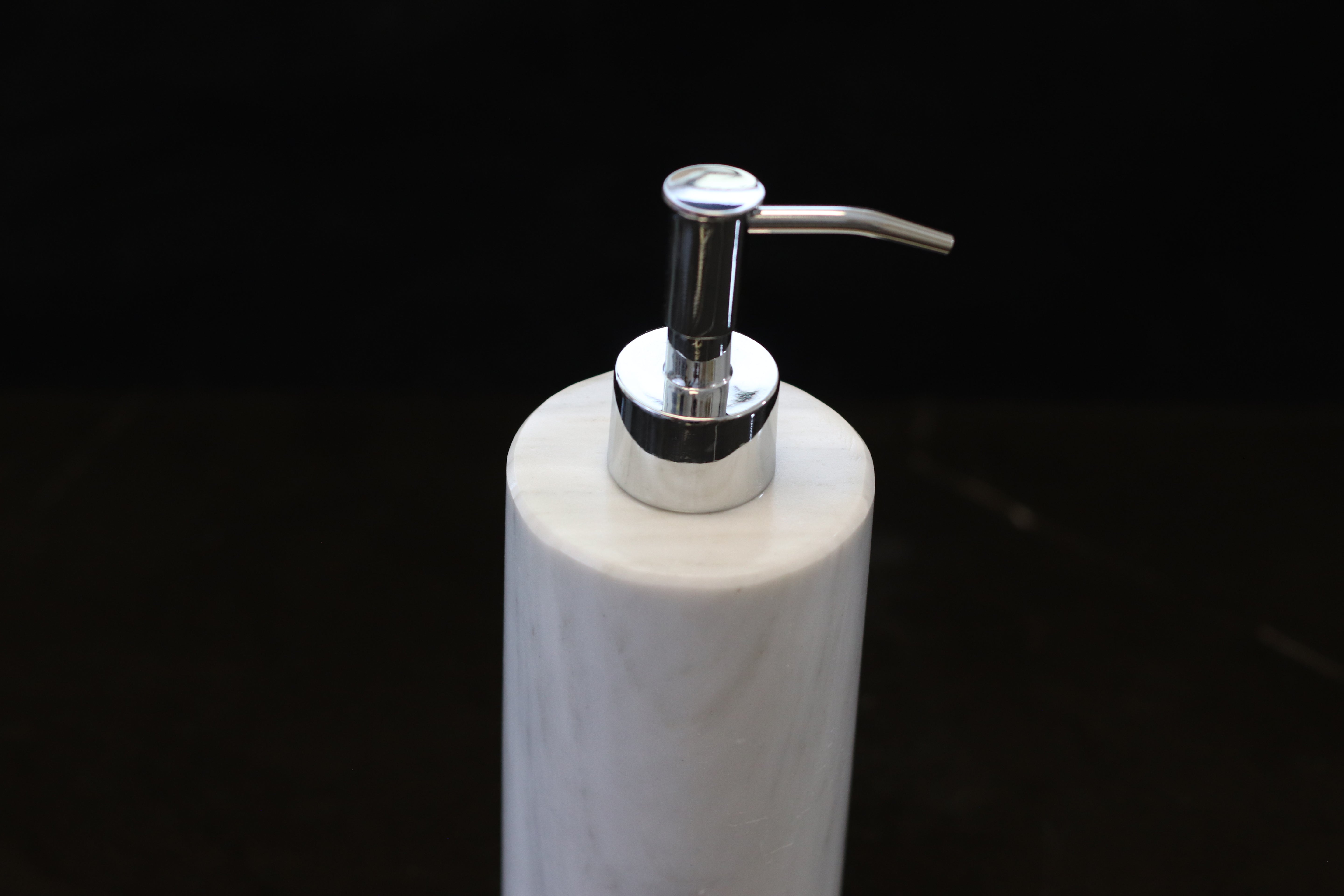 White Onyx Liquid Soap or Lotion Dispenser, Cylindrical Shape Bottle with Pump Accessories Bath Soap Dispensers