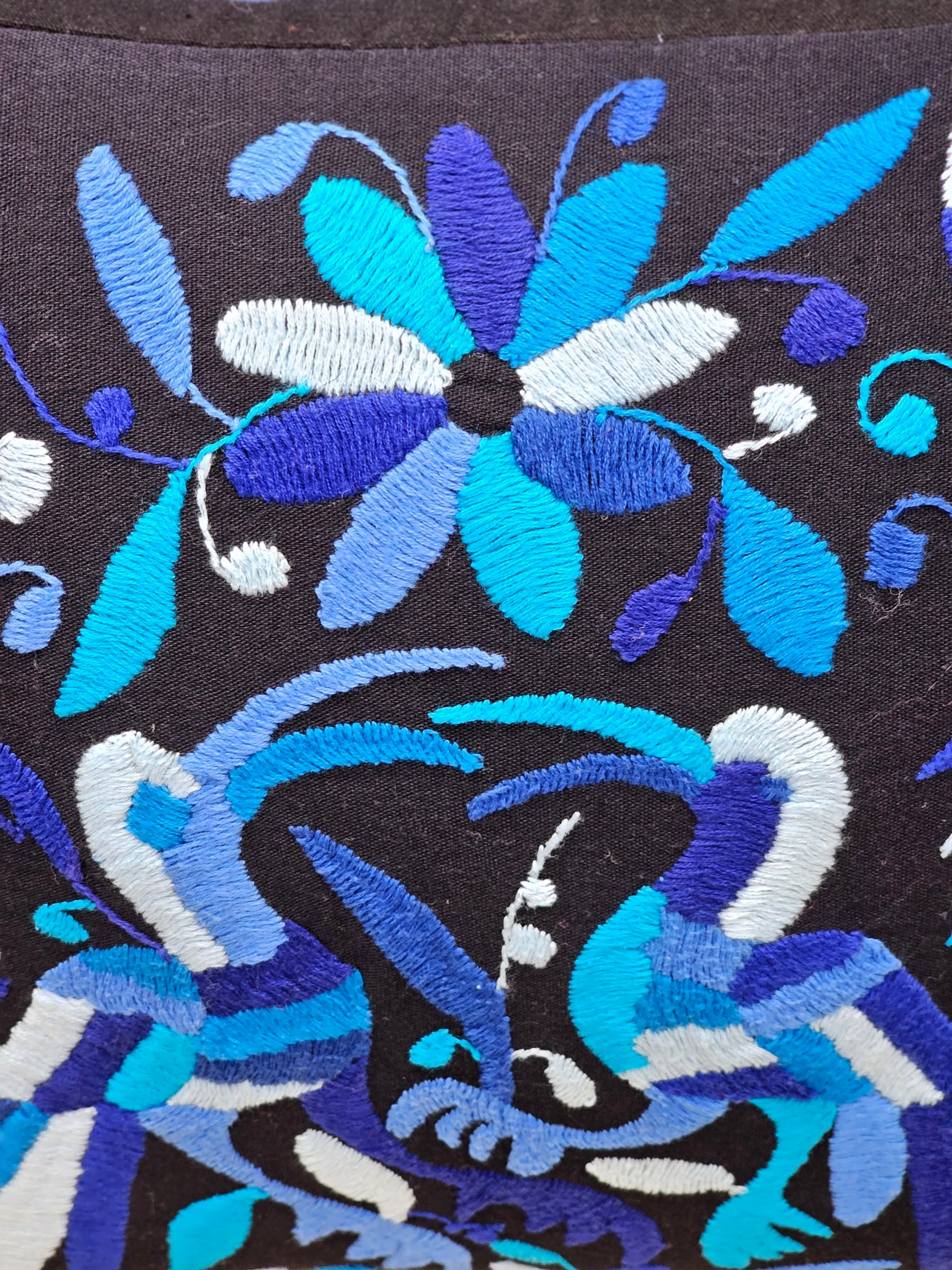 Tenango Pillow Cover, Hand Embroidered Otomi Art, Handmade Authentic Mexican Decor Home Pillow Covers