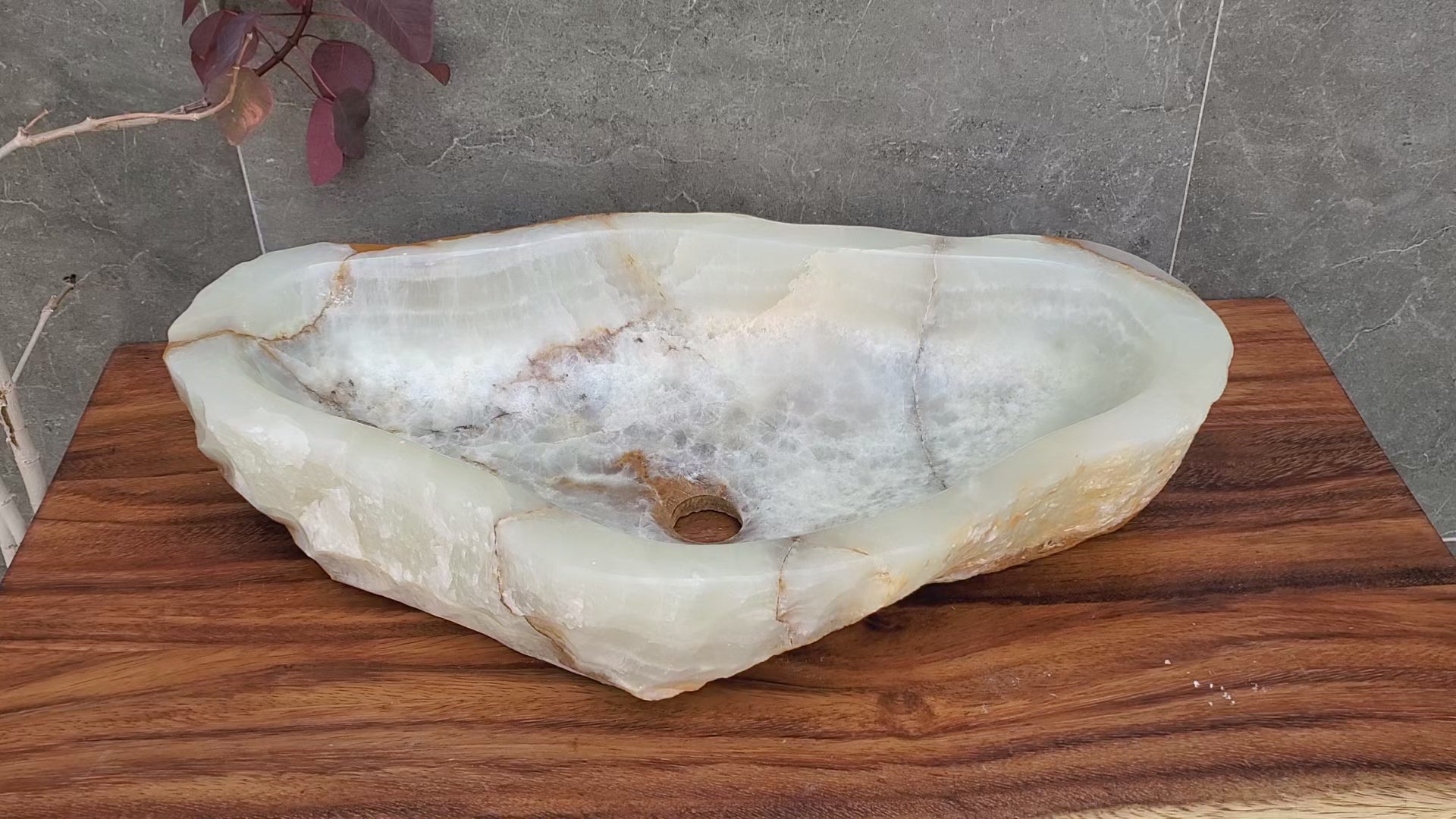 Green Onyx Stone Vessel Bathroom Sink. Above Counter. It is one of a kind and a beautiful work of art. Handmade in Mexico. Hand Finished in the USA. Ships from the USA. Buy now at www.felipeandgrace.com.