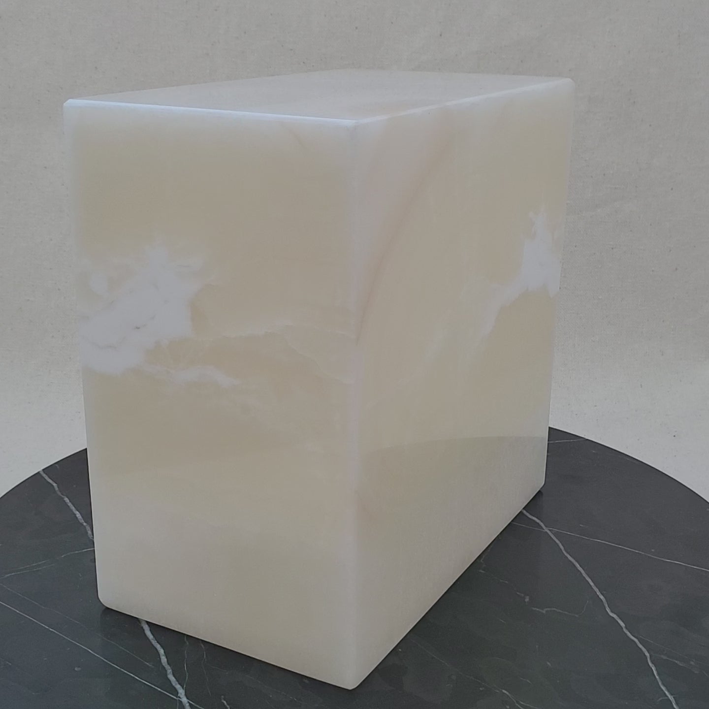 Onyx Stone White Memorial Urn, Square. Fast Shipping, Handmade. Buy Now at www.felipeandgrace.com