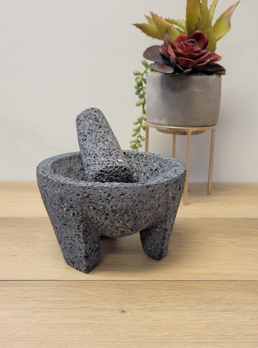 Mini Molcajete - Lava Stone - 4 Inch Molcajete Accessories Kitchen & Dining Molcajete
