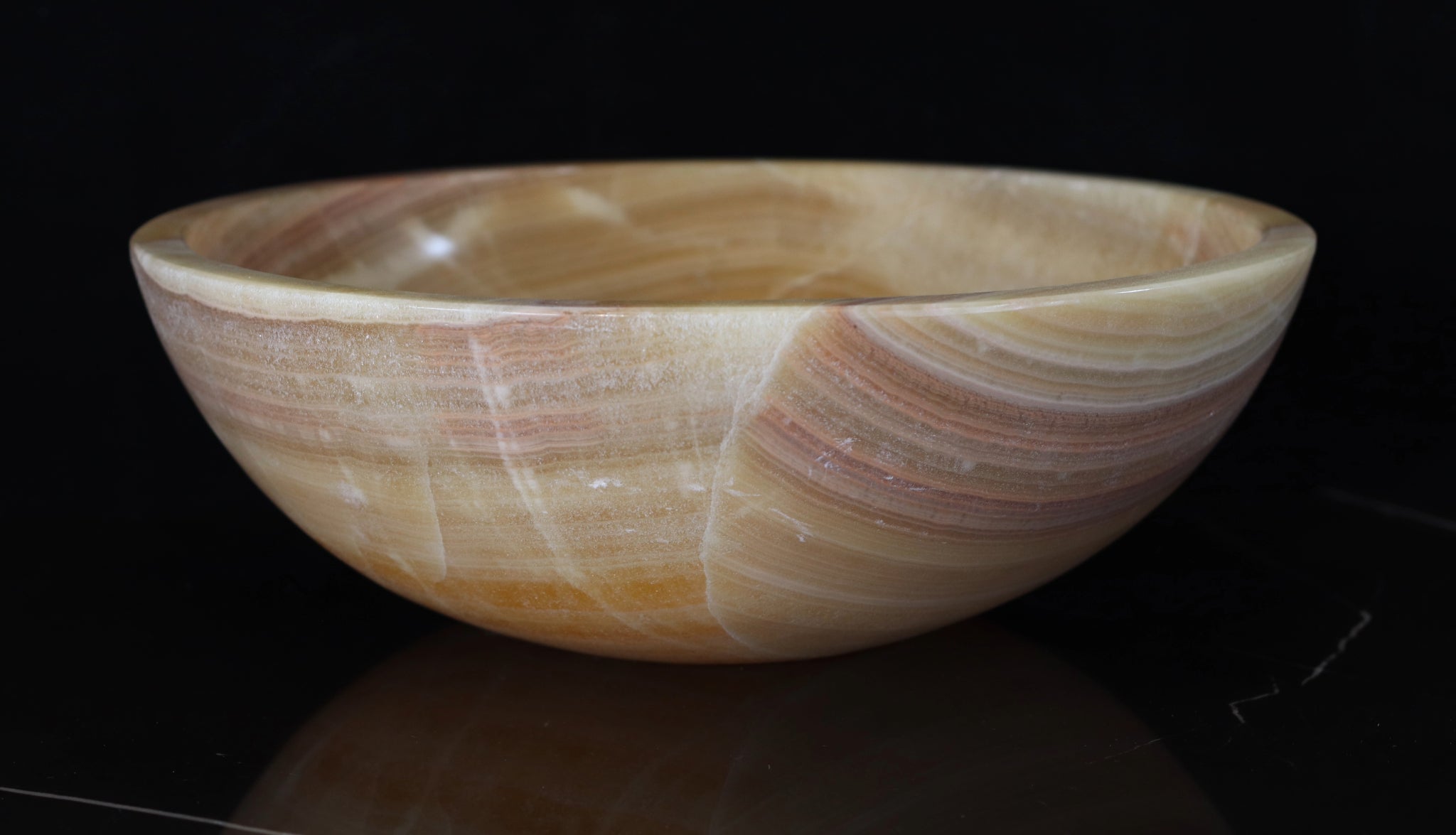 Onyx Stone Vessel Bathroom Sink - Round Onyx Sinks Onyx Sinks Sinks