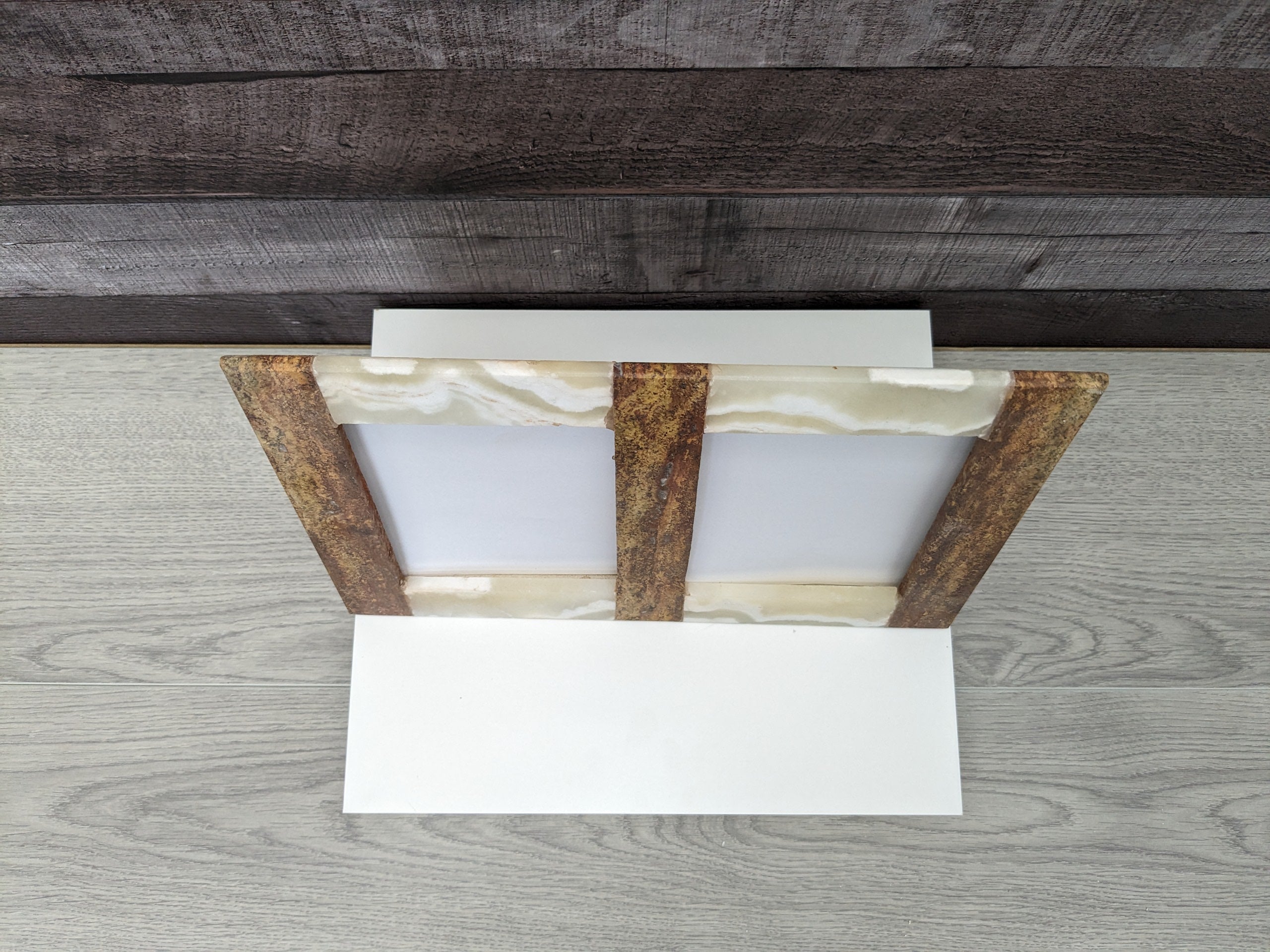 Beige and Brown Onyx and Travertine Photo Frame, Stone Artwork Holder, Picture Display Picture Frames Accessories Decor Frames Home
