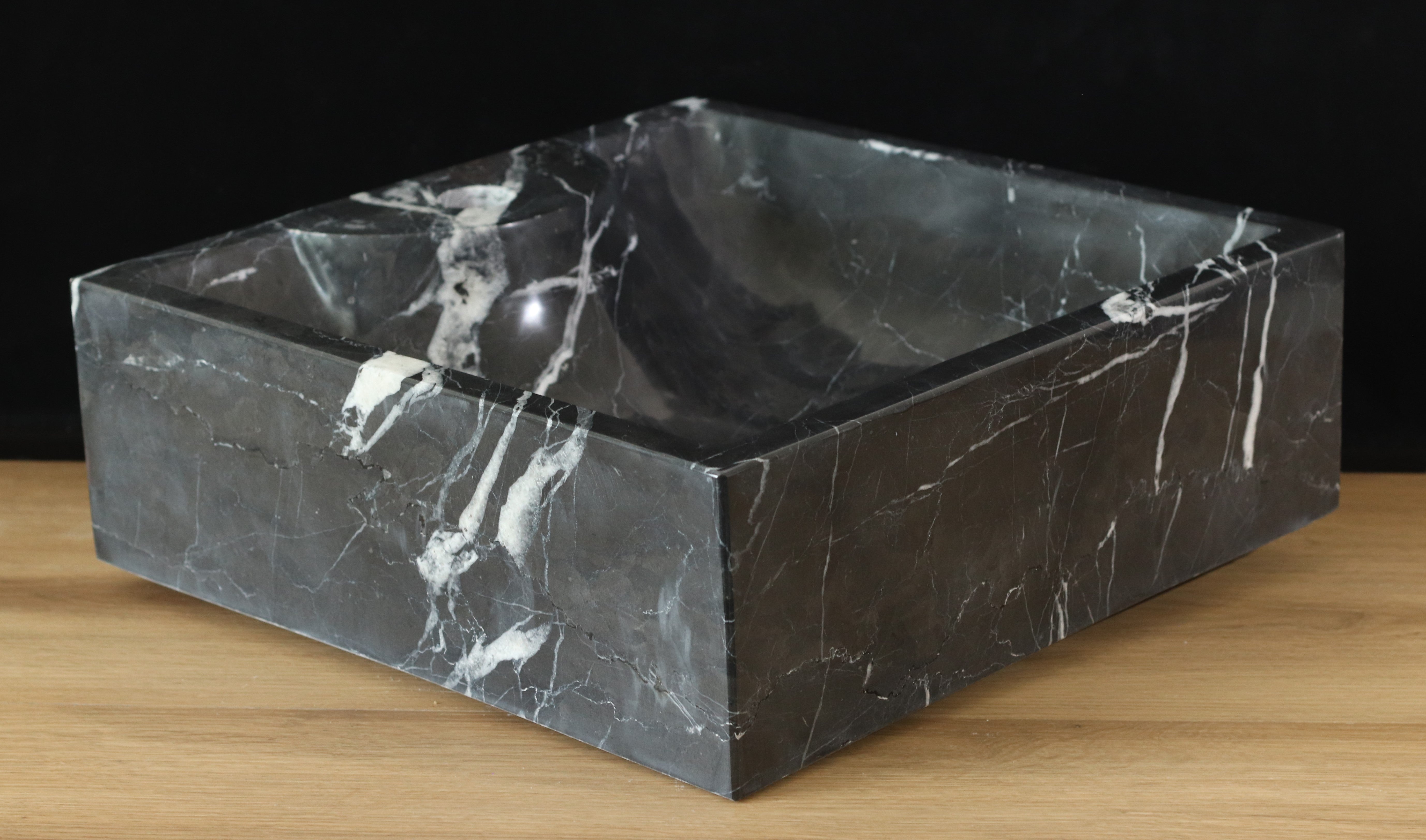 Black Marble Vessel Sink - Square Marble Sinks Marble Sinks Sinks