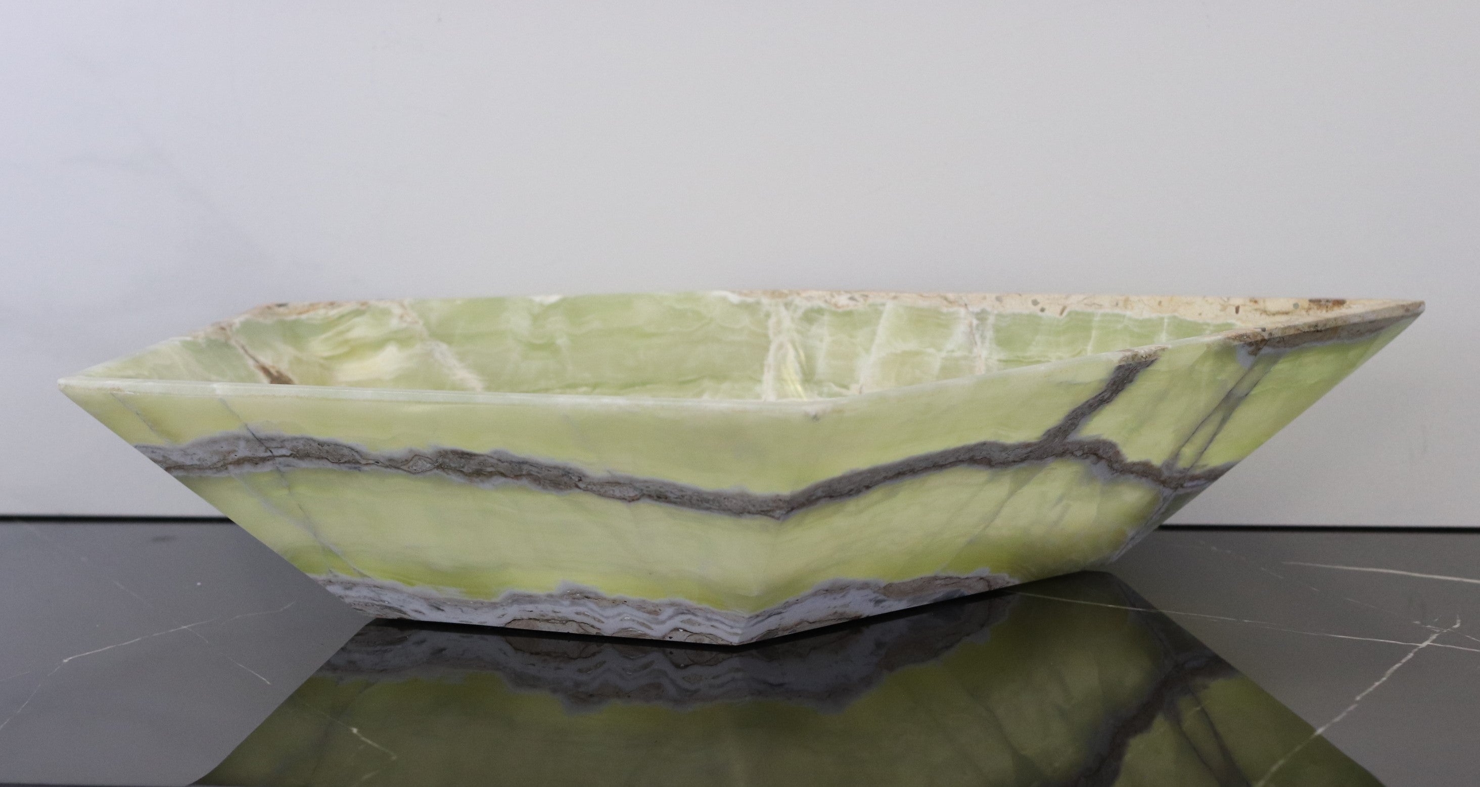 Green Onyx Vessel Bathroom Sink - Pentagon Onyx Sinks Onyx Sinks Sinks