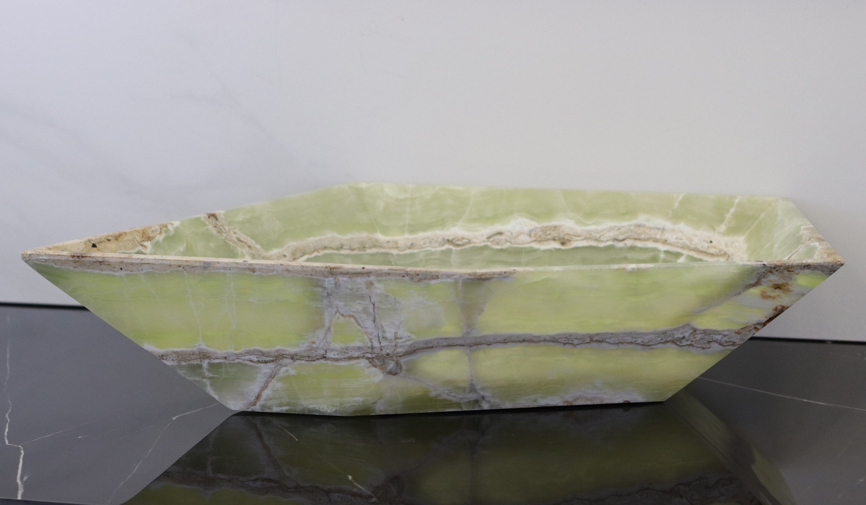 Green Onyx Vessel Bathroom Sink - Pentagon Onyx Sinks Onyx Sinks Sinks