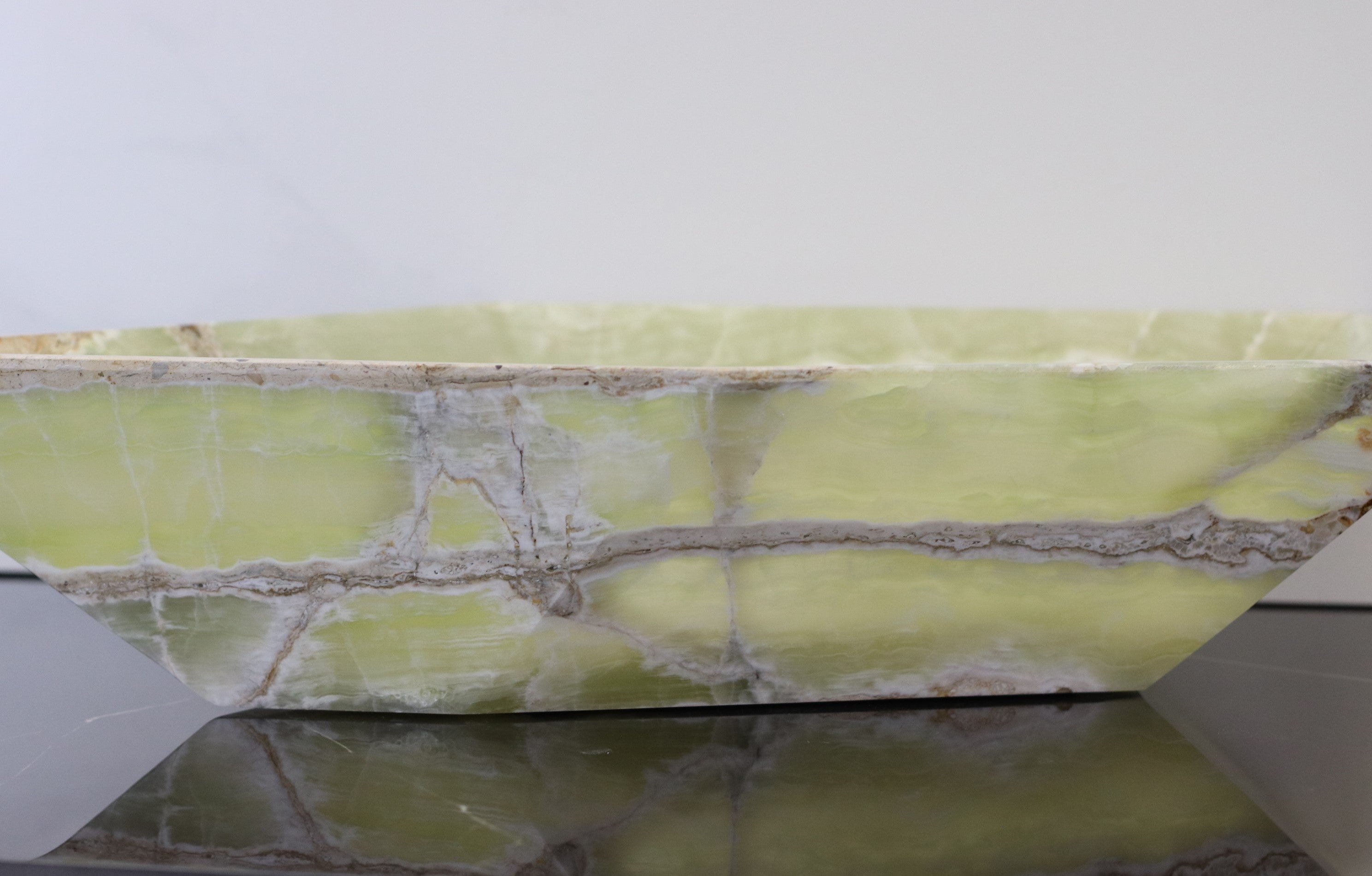 Green Onyx Vessel Bathroom Sink - Pentagon Onyx Sinks Onyx Sinks Sinks