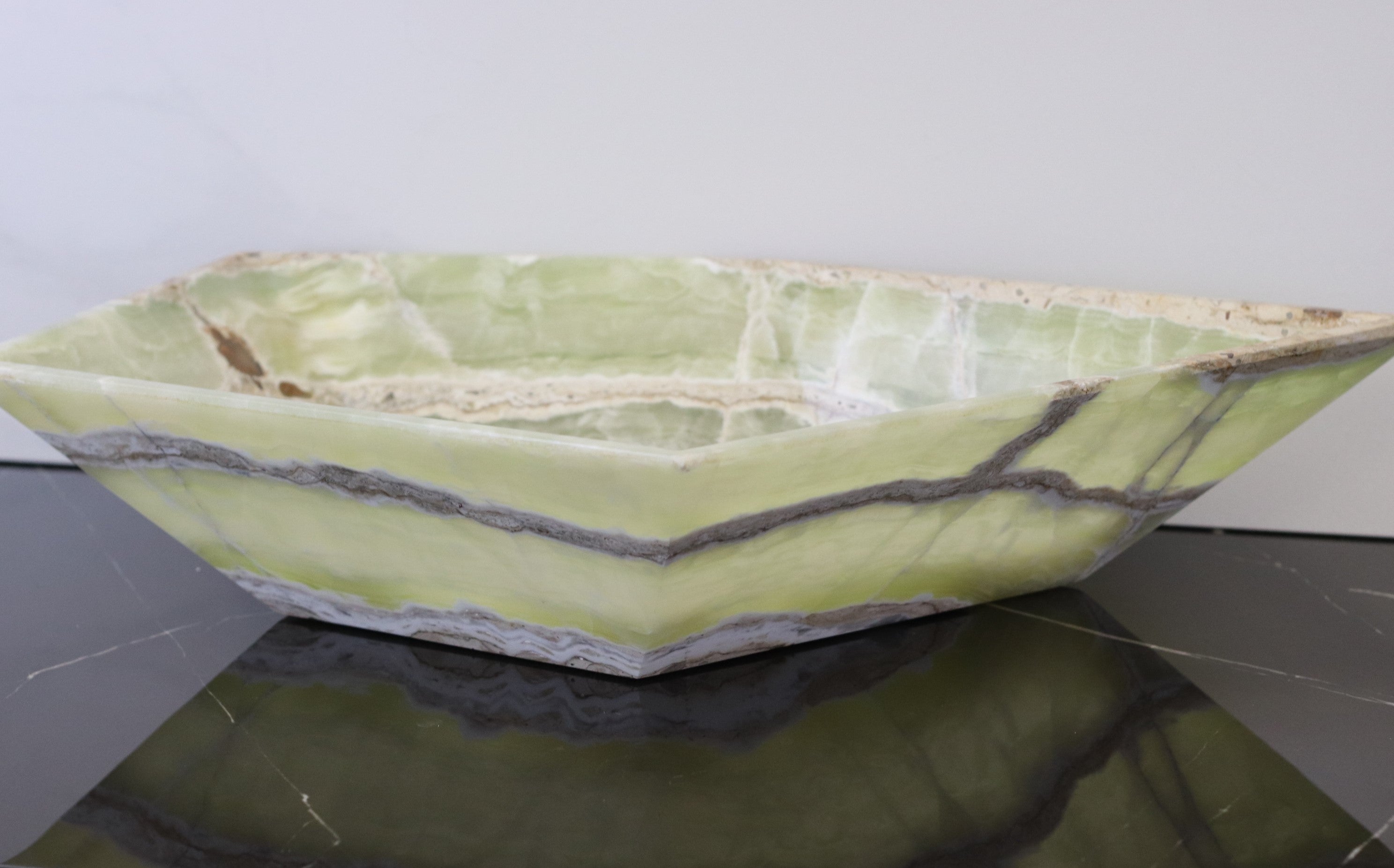 Green Onyx Vessel Bathroom Sink - Pentagon Onyx Sinks Onyx Sinks Sinks