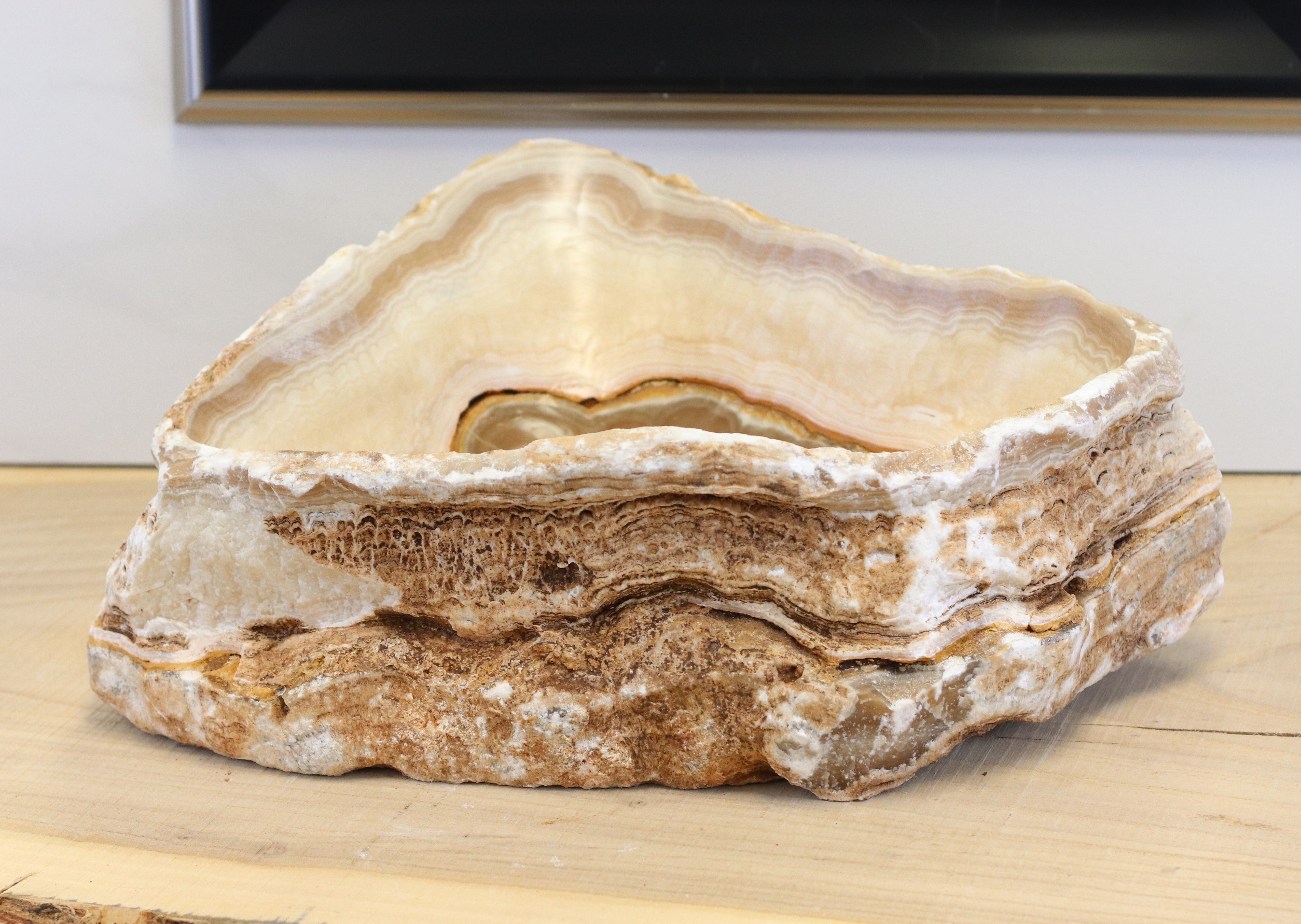 Tan and Beige Onyx Vessel Sink Onyx Sinks Onyx Sinks Sinks