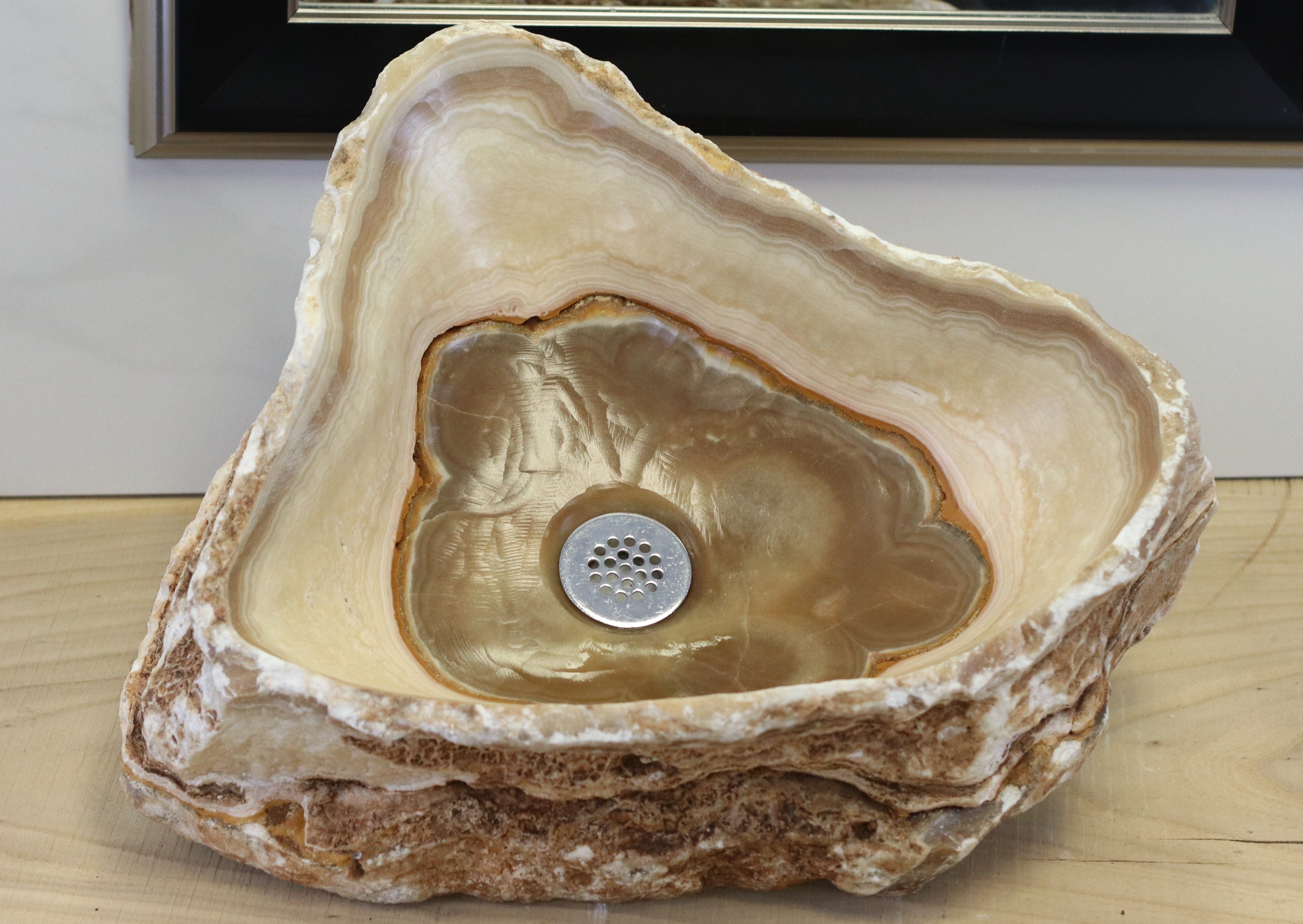Tan and Beige Onyx Vessel Sink Onyx Sinks Onyx Sinks Sinks