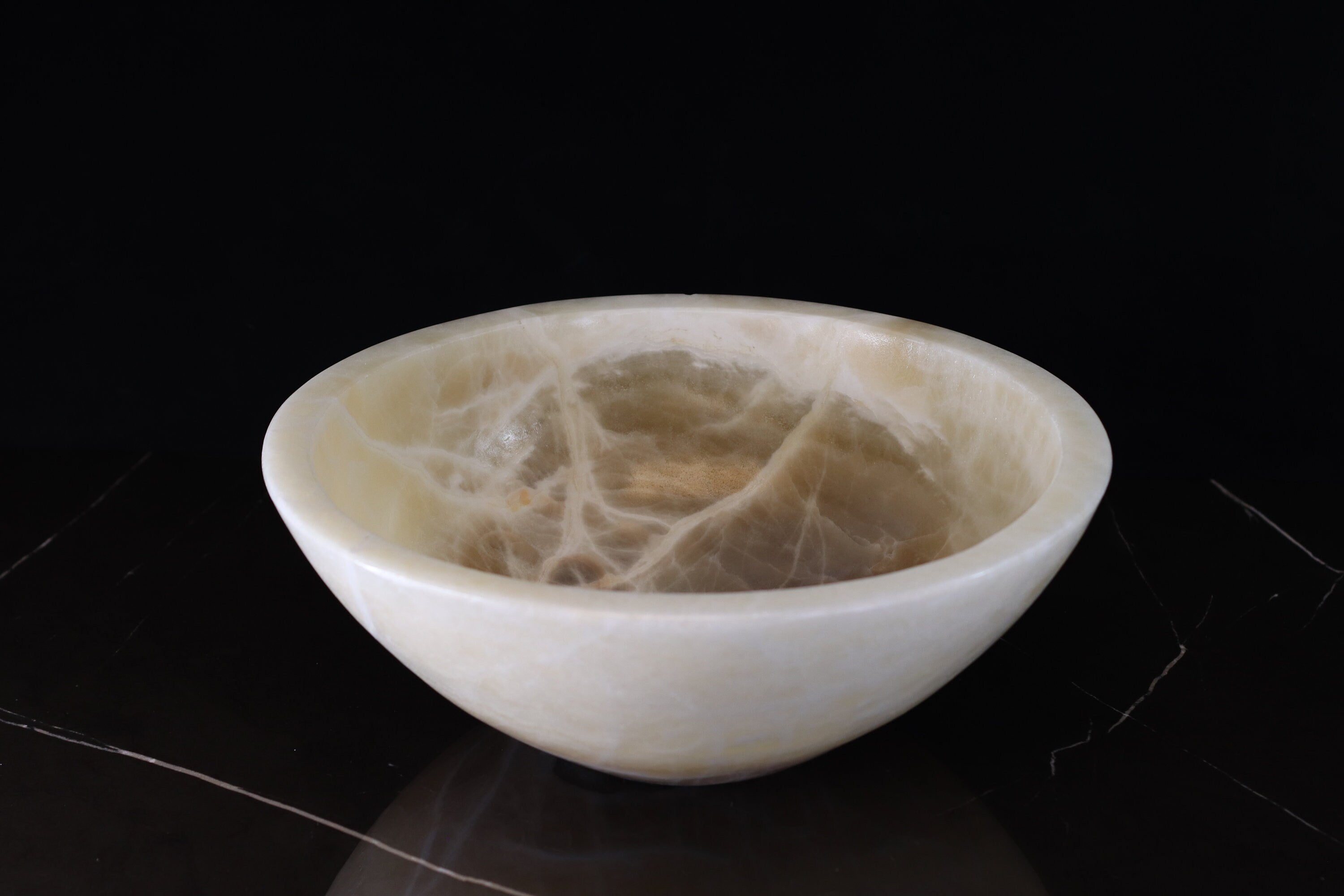 Onyx Stone Vessel Bathroom Sink - Round Onyx sinks Onyx Sinks Sinks