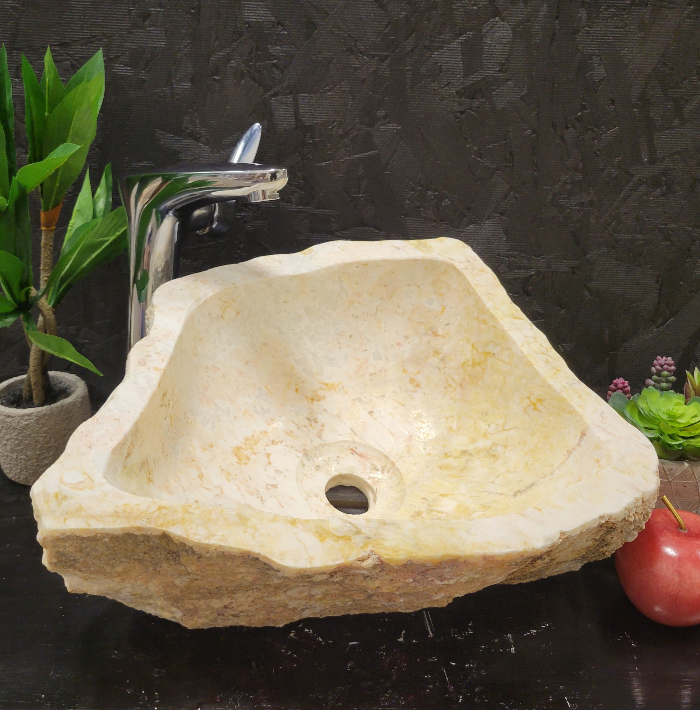 S2_06 Onyx White Stone Vessel Bathroom Sink