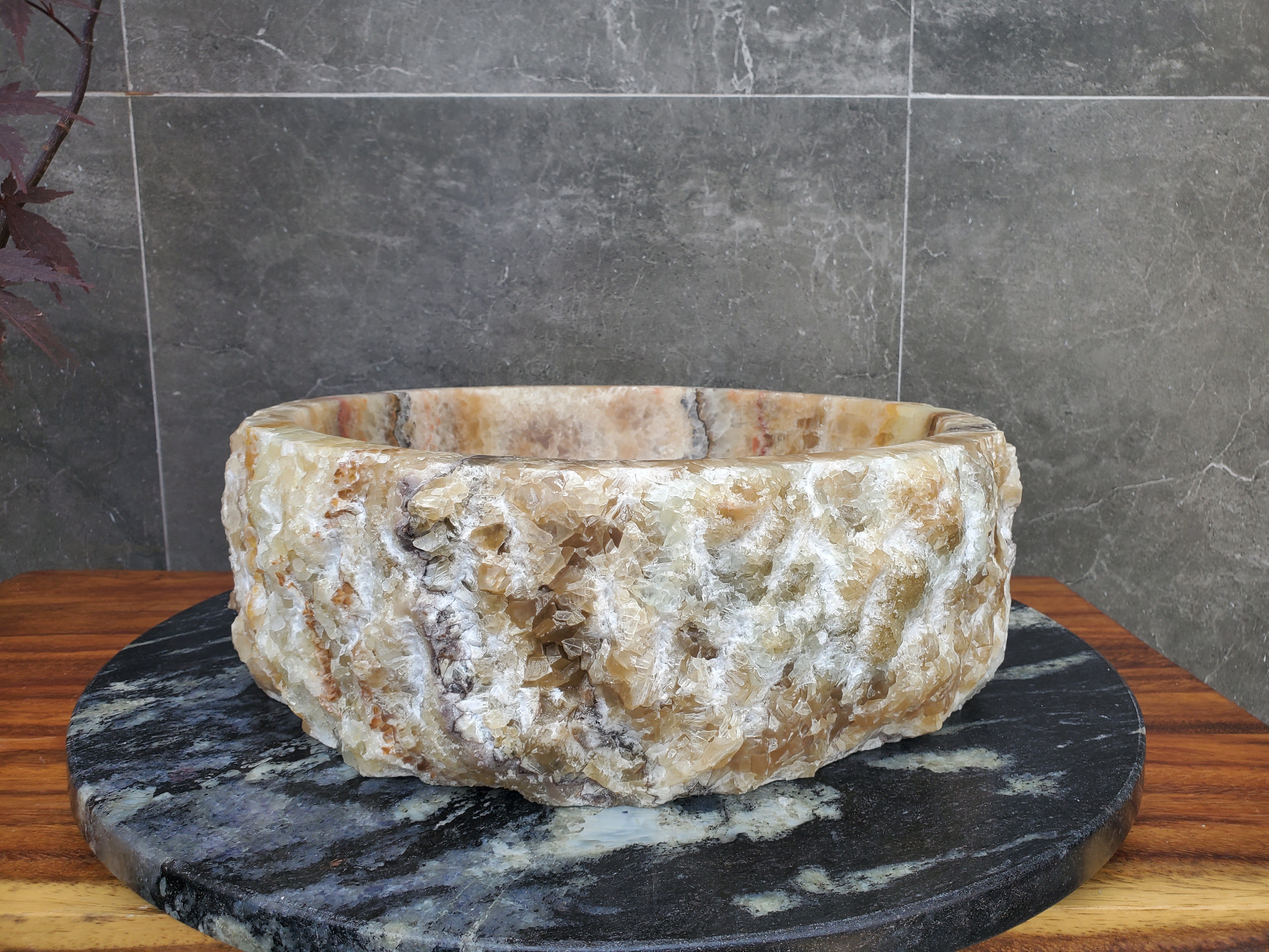S21_35 Onyx Stone Vessel Sink (Round)