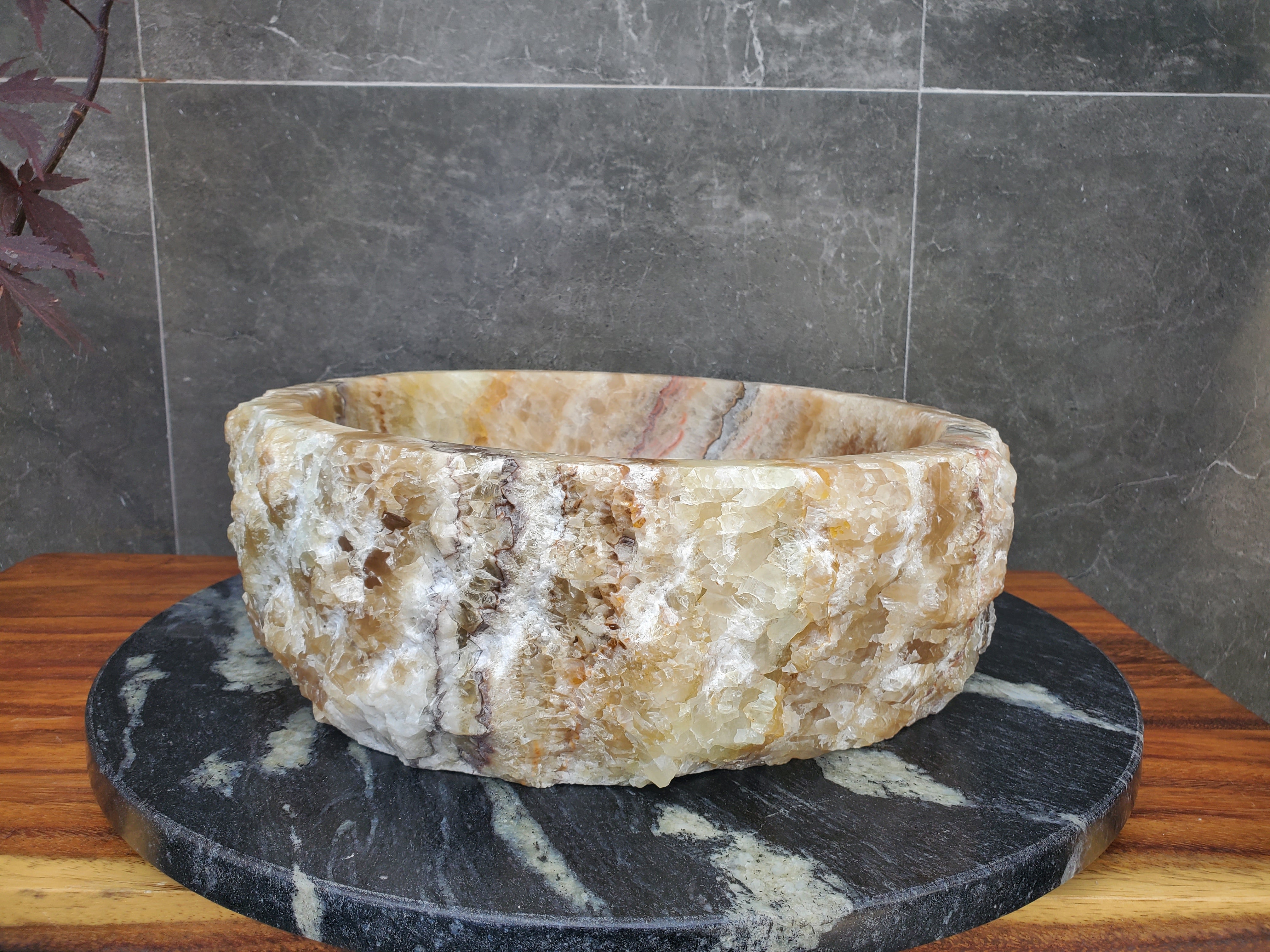 S21_35 Onyx Stone Vessel Sink (Round)
