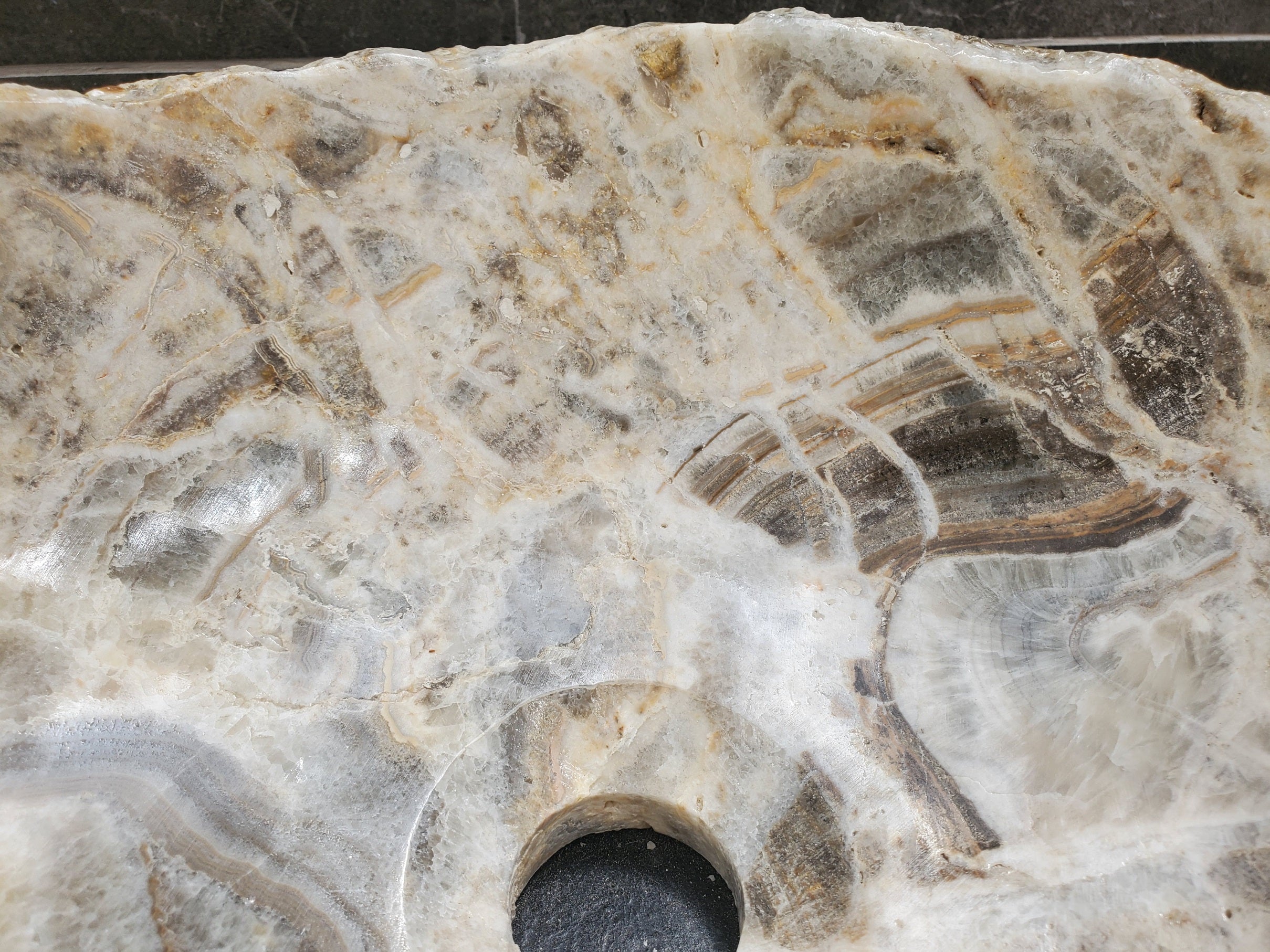 S31_23 Onyx Stone Vessel Bathroom Sink