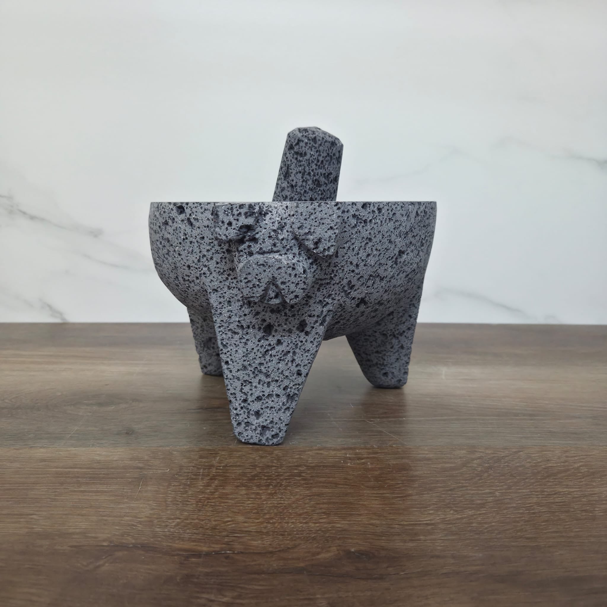 MOL10P Authentic Mexican Molcajete - Piggy Face - 10 inch