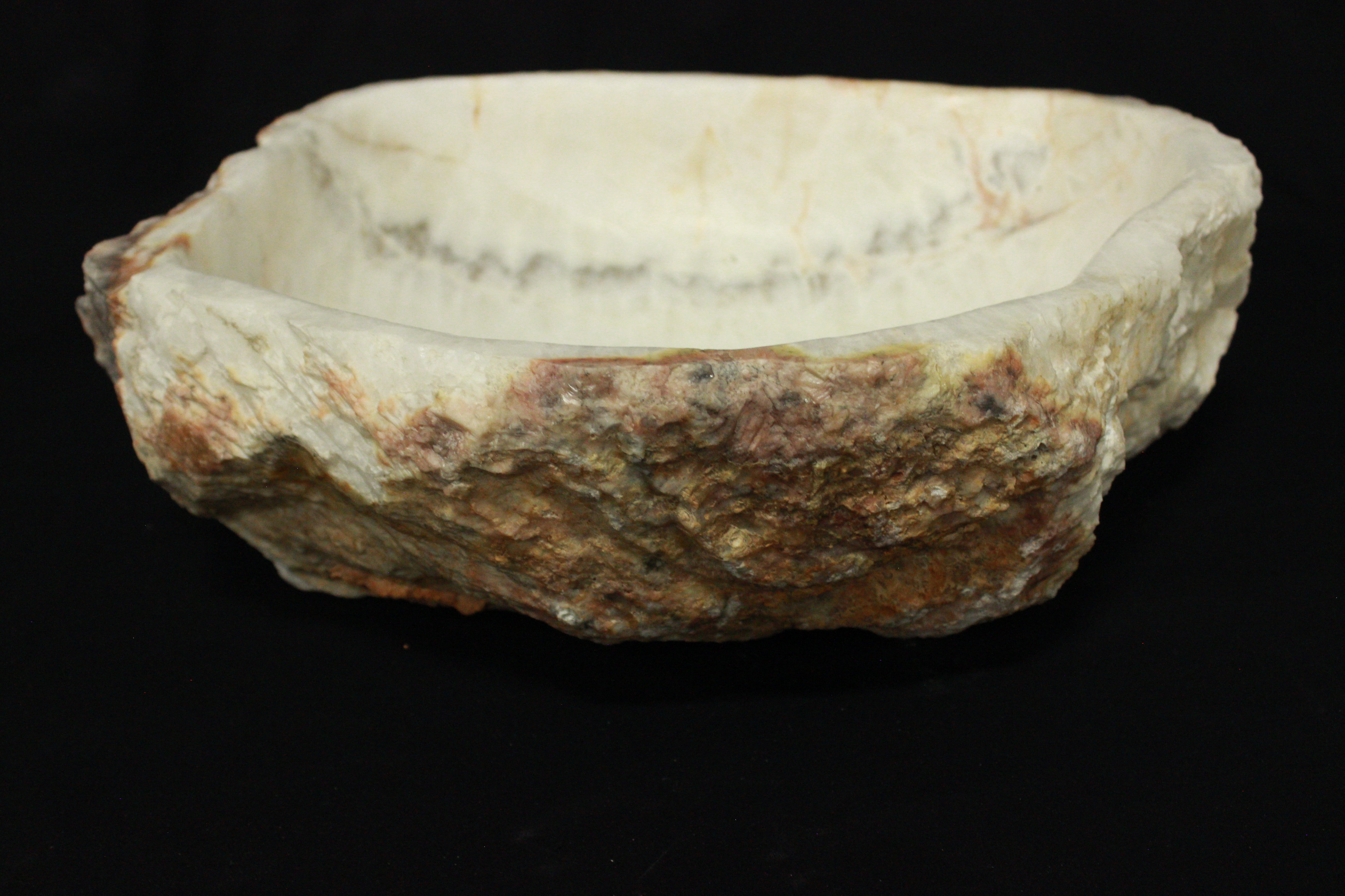 NEW Round Rustic Onyx Chiseled Vessel Bathroom Sink