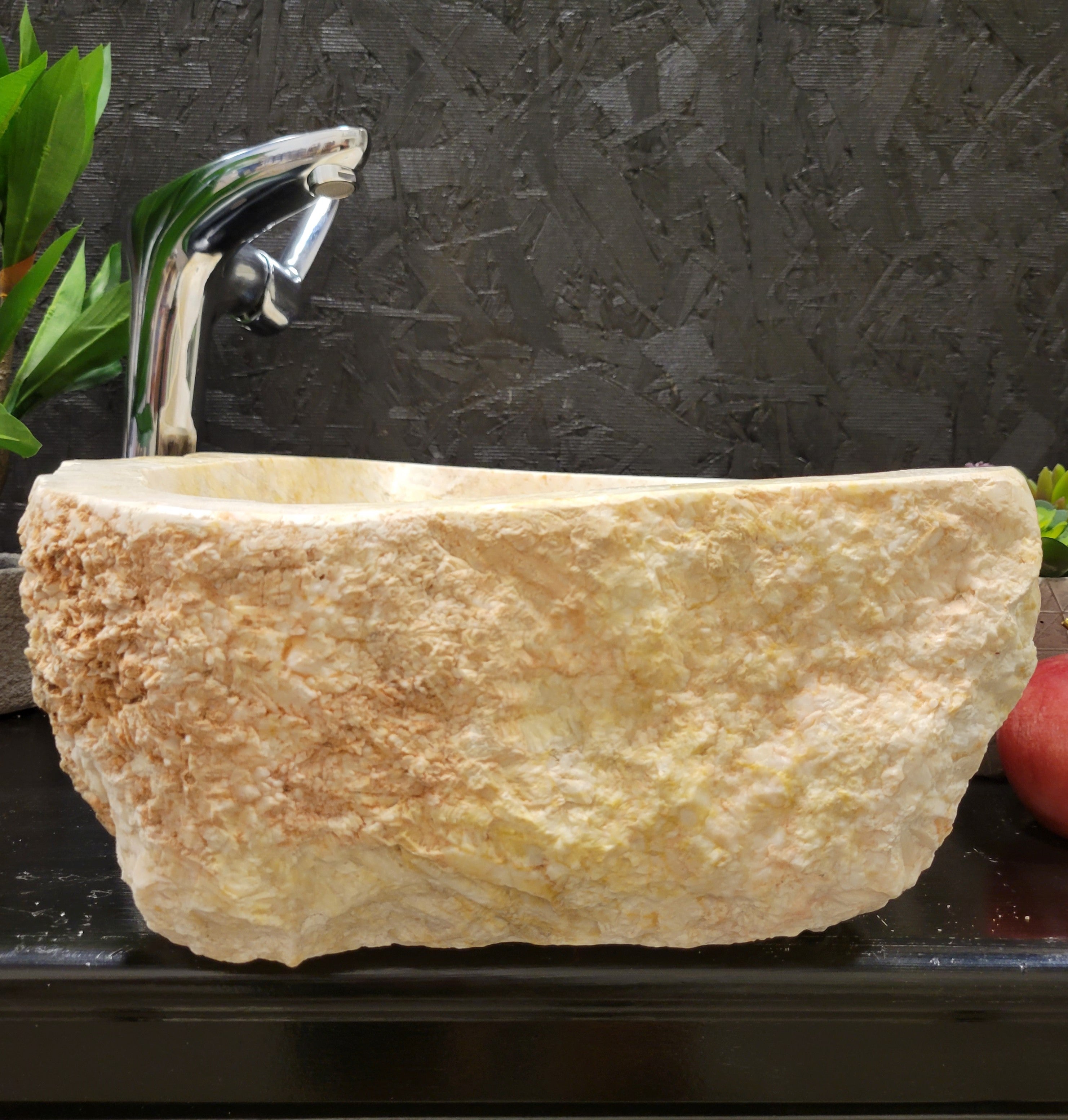 S2_06 Onyx White Stone Vessel Bathroom Sink