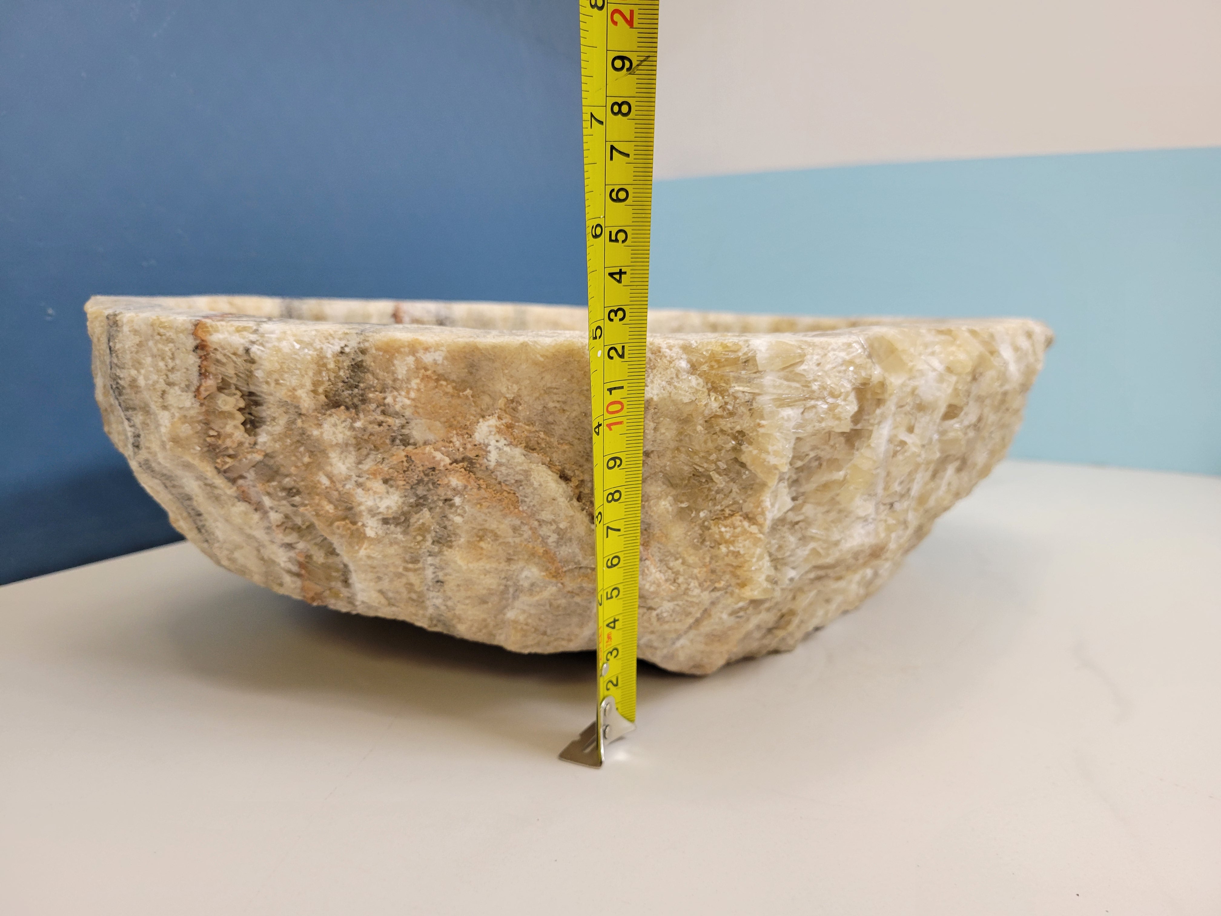 S13_05 Onyx Stone Bathroom Vessel Sink - 15.5 x 13.5 inch