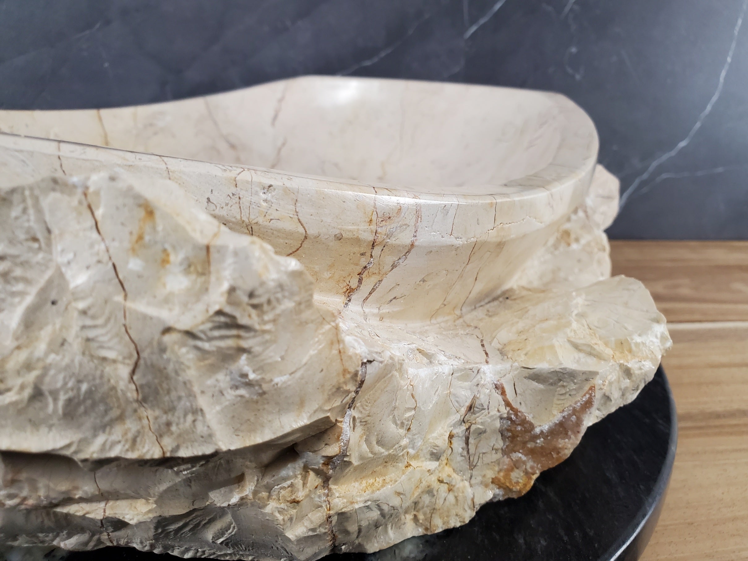 S28_25 Marble Stone Vessel Bathroom Sink - 20 x 16 inch