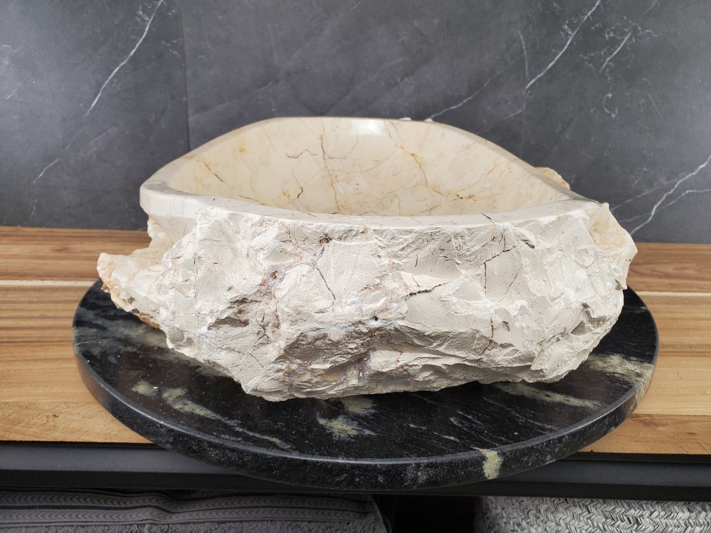 S28_24 Marble Stone Vessel Bathroom Sink - 20 x 15 inch