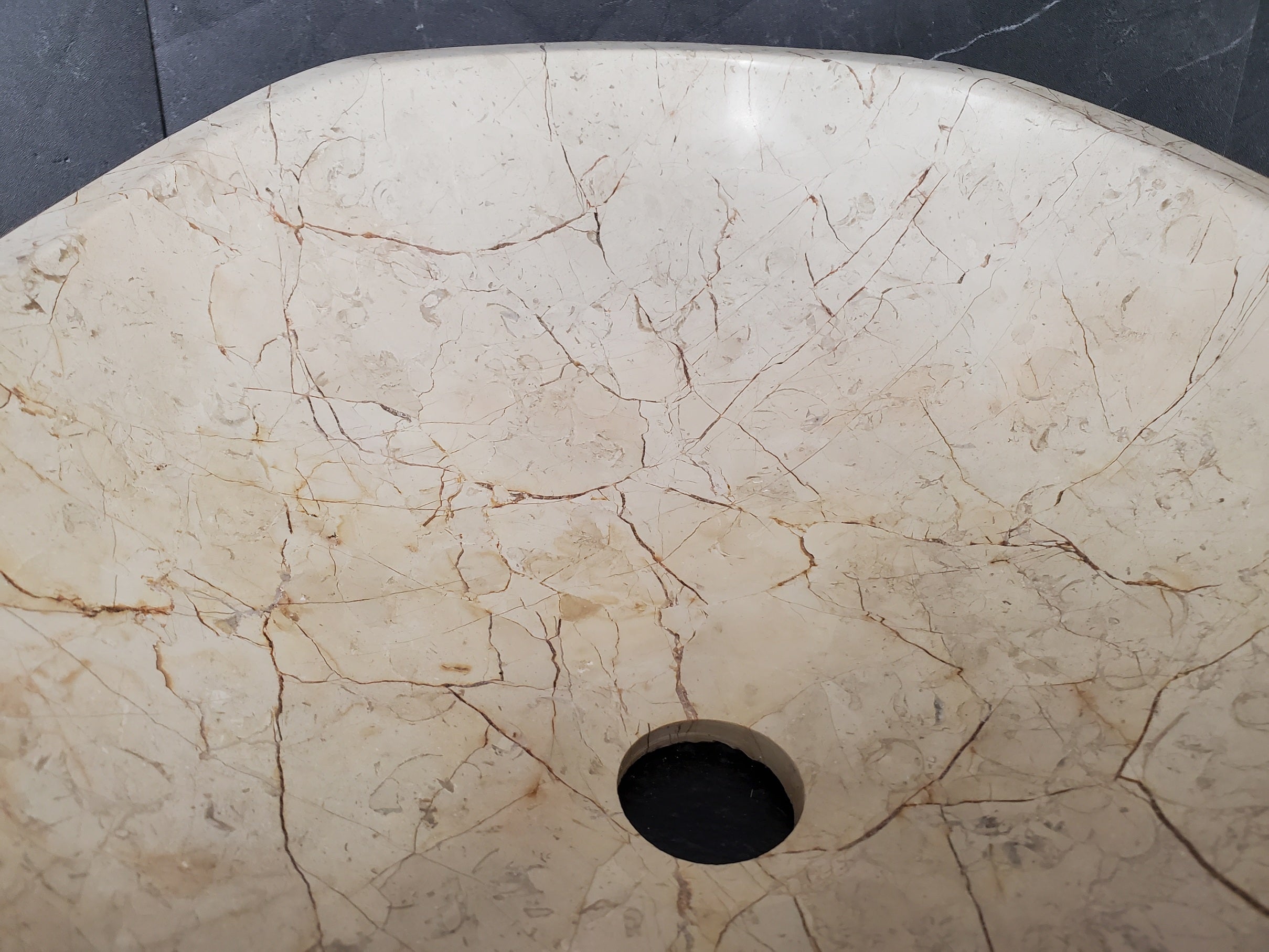 S28_24 Marble Stone Vessel Bathroom Sink - 20 x 15 inch