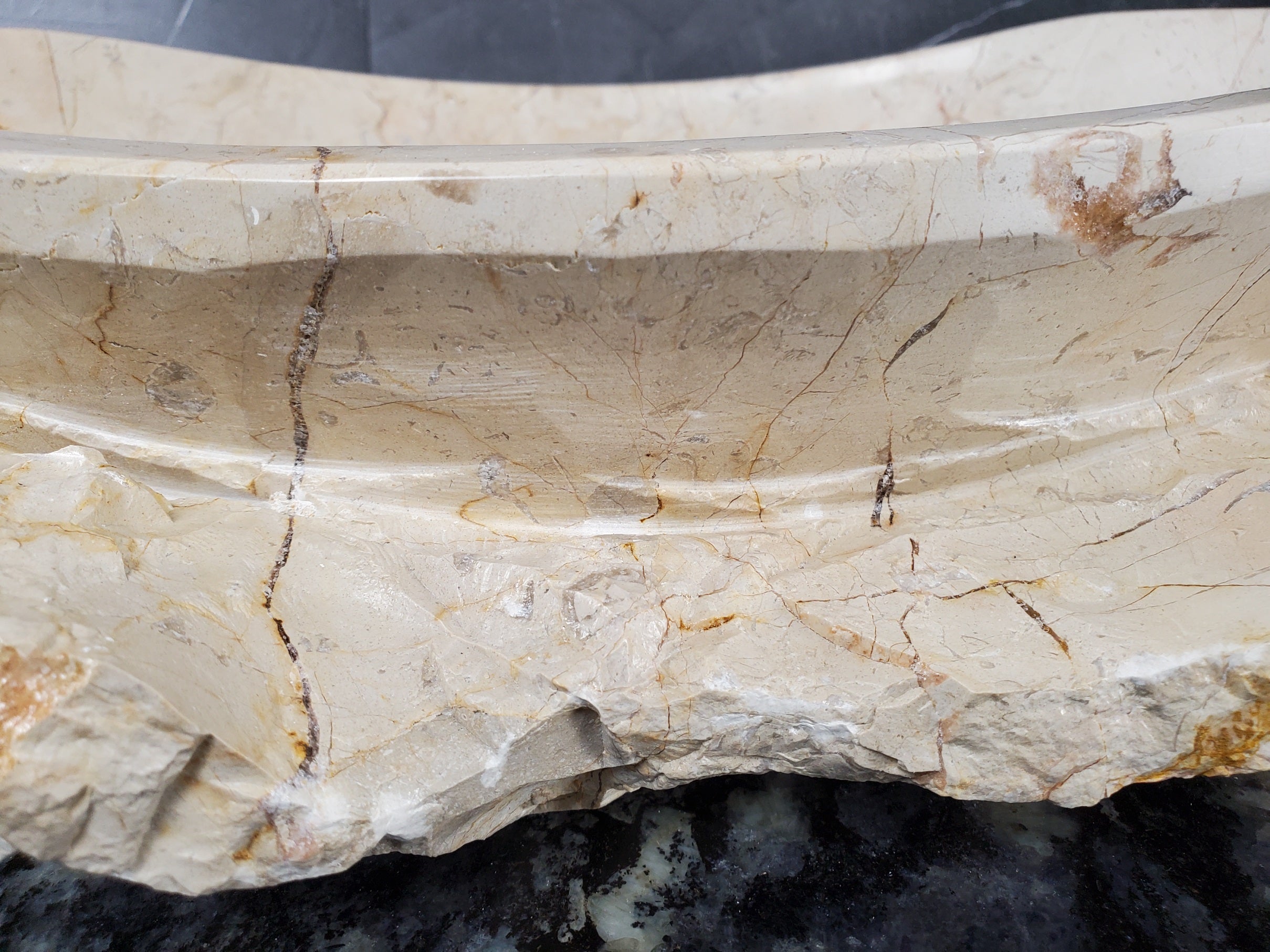 S28_24 Marble Stone Vessel Bathroom Sink - 20 x 15 inch