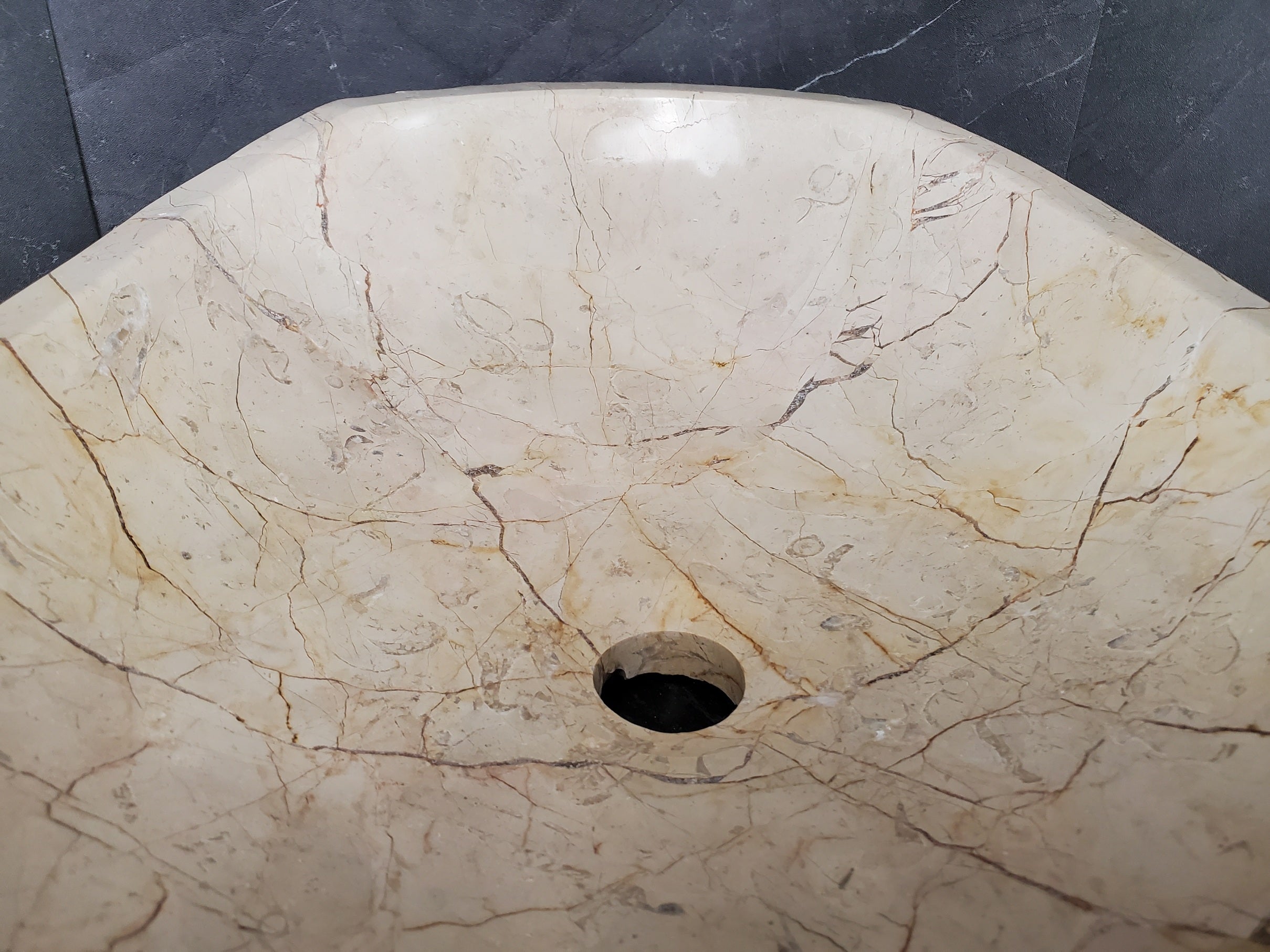 S28_25 Marble Stone Vessel Bathroom Sink
