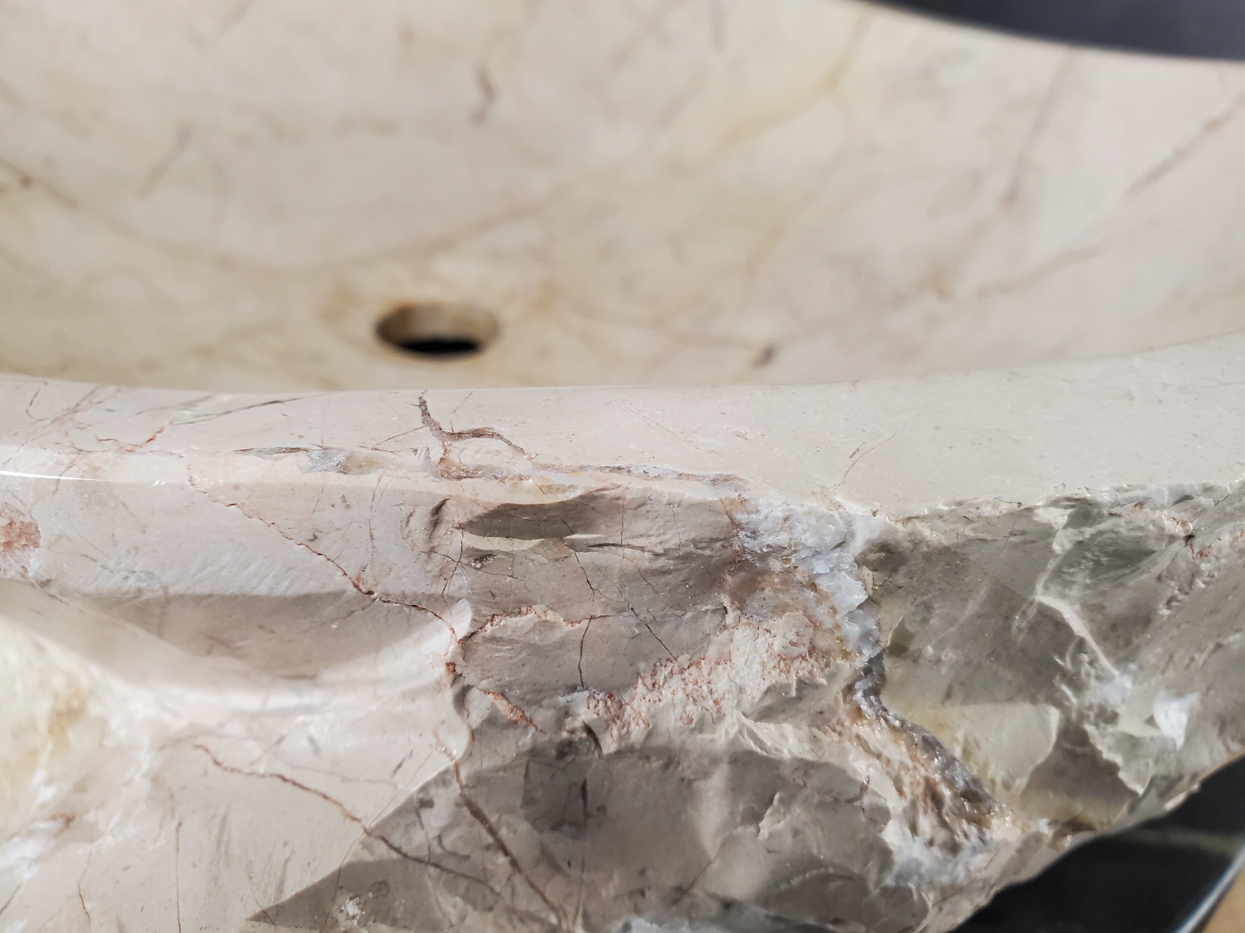 S28_25 Marble Stone Vessel Bathroom Sink - 20 x 16 inch