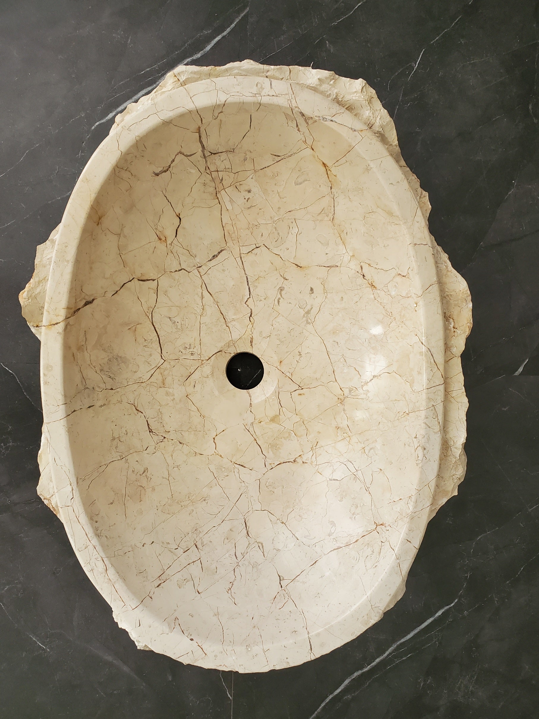 S28_24 Marble Stone Vessel Bathroom Sink - 20 x 15 inch