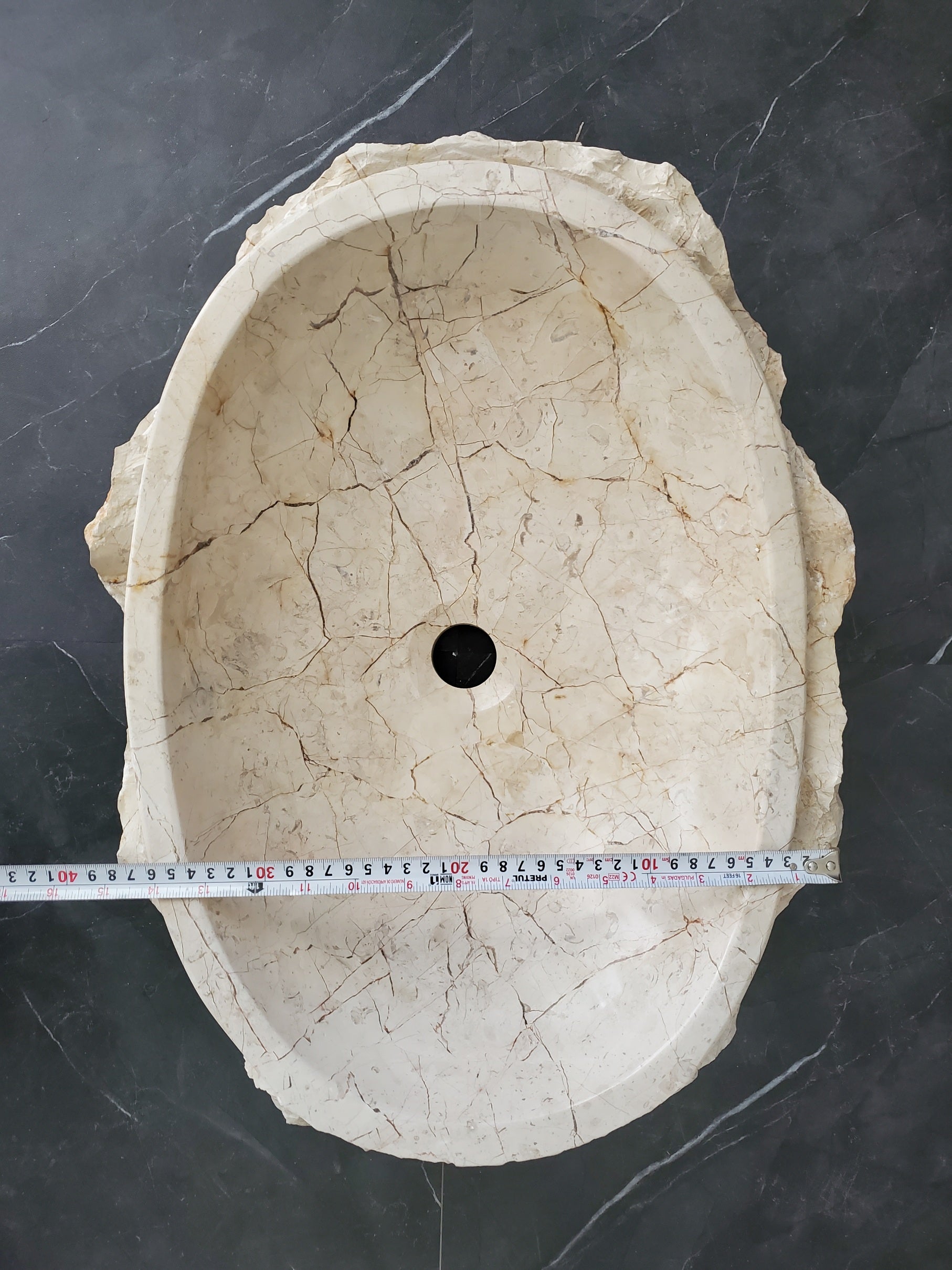 S28_24 Marble Stone Vessel Bathroom Sink - 20 x 15 inch
