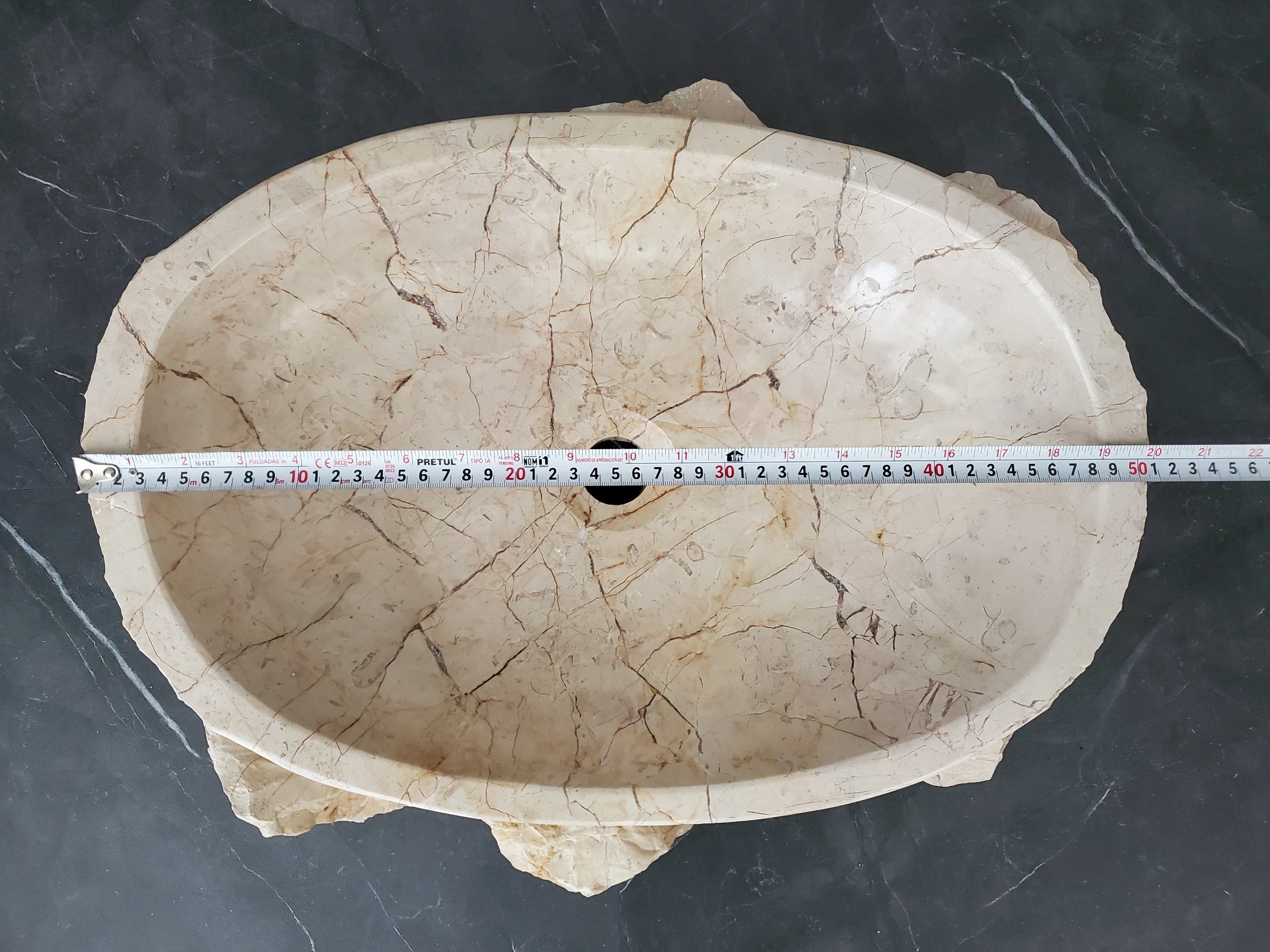 S28_25 Marble Stone Vessel Bathroom Sink