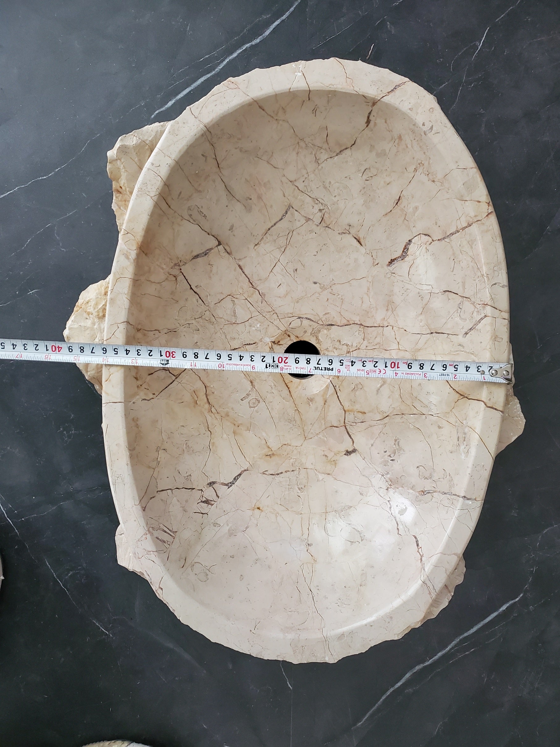 S28_25 Marble Stone Vessel Bathroom Sink