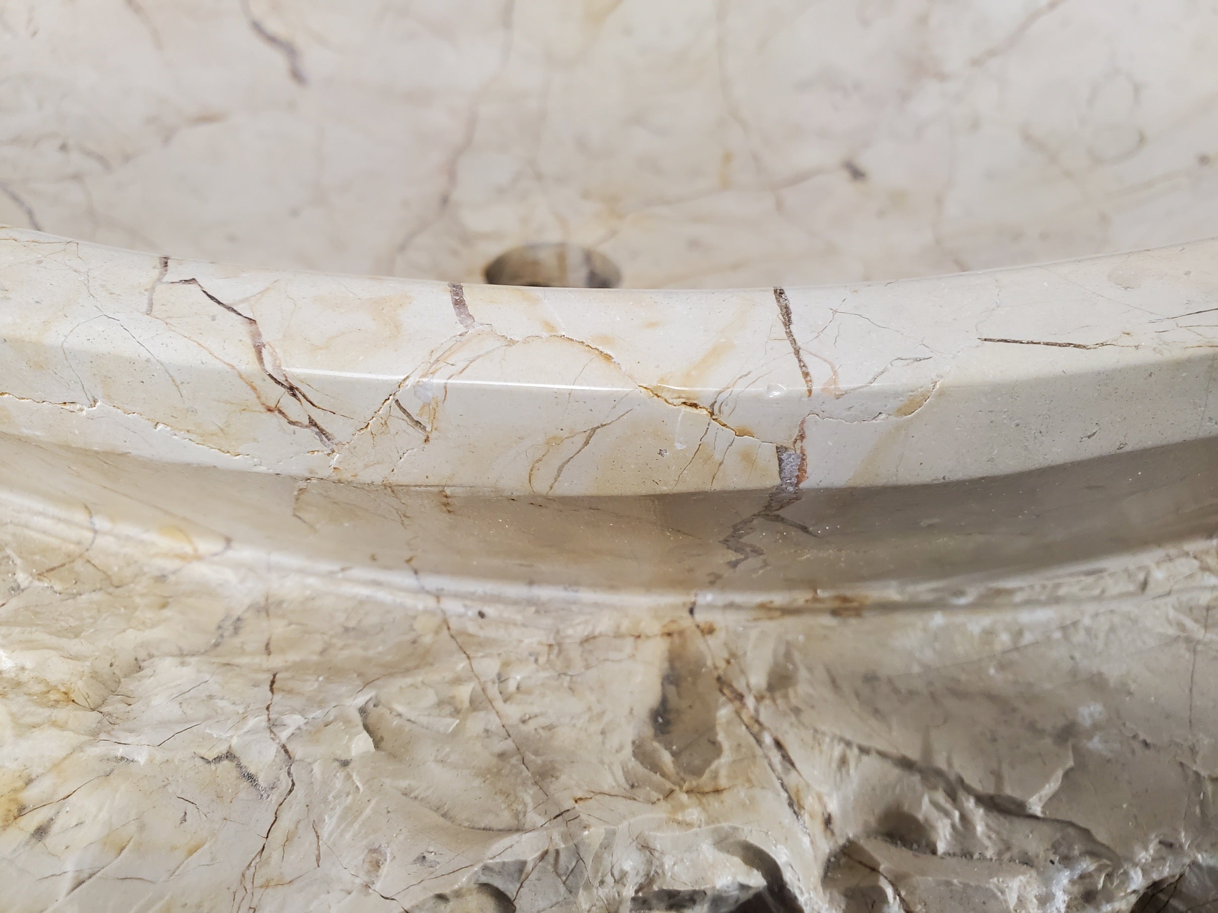 S28_25 Marble Stone Vessel Bathroom Sink - 20 x 16 inch