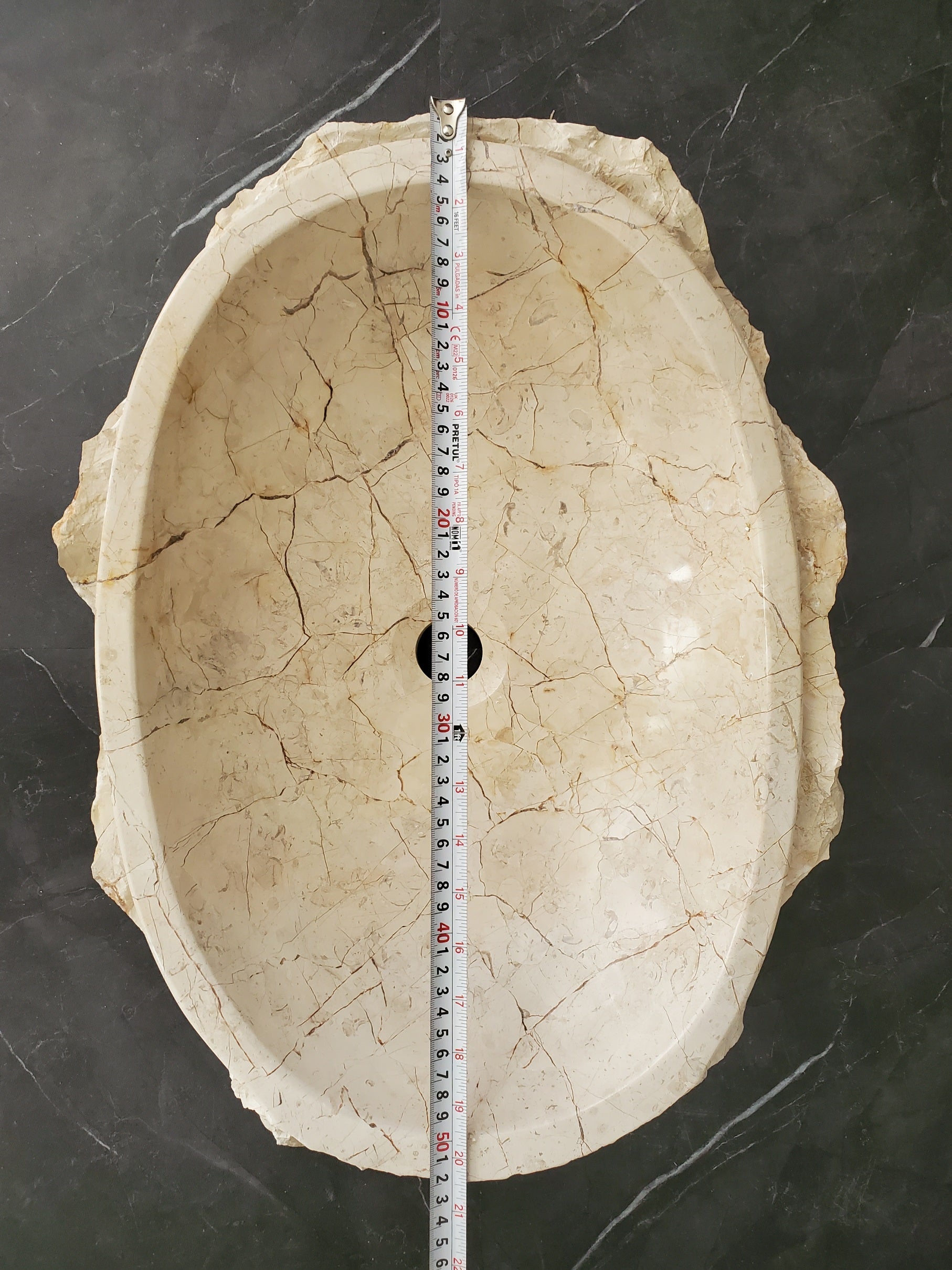 S28_24 Marble Stone Vessel Bathroom Sink - 20 x 15 inch