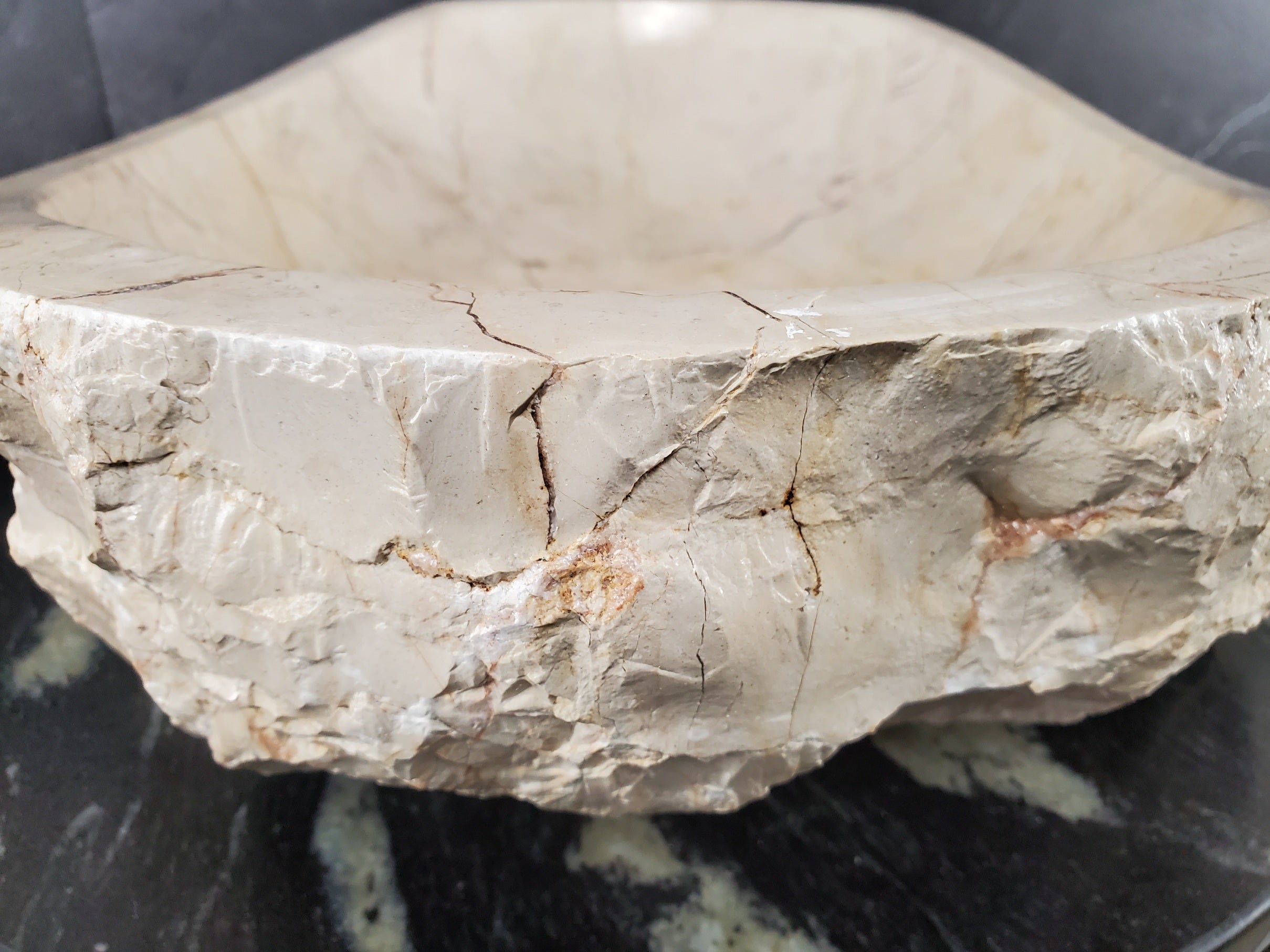 S28_25 Marble Stone Vessel Bathroom Sink