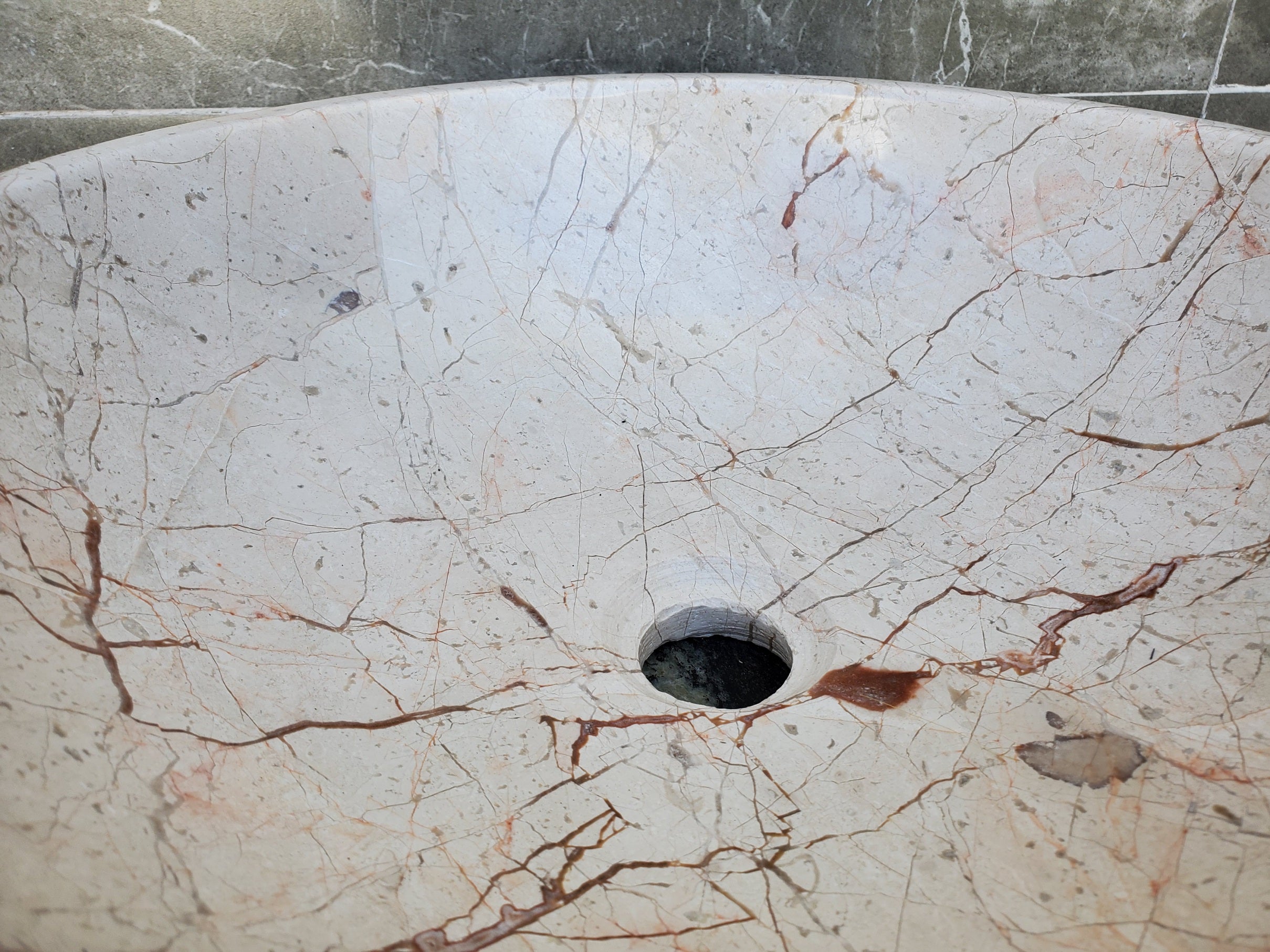 S28_27 Round Marble Vessel Sink