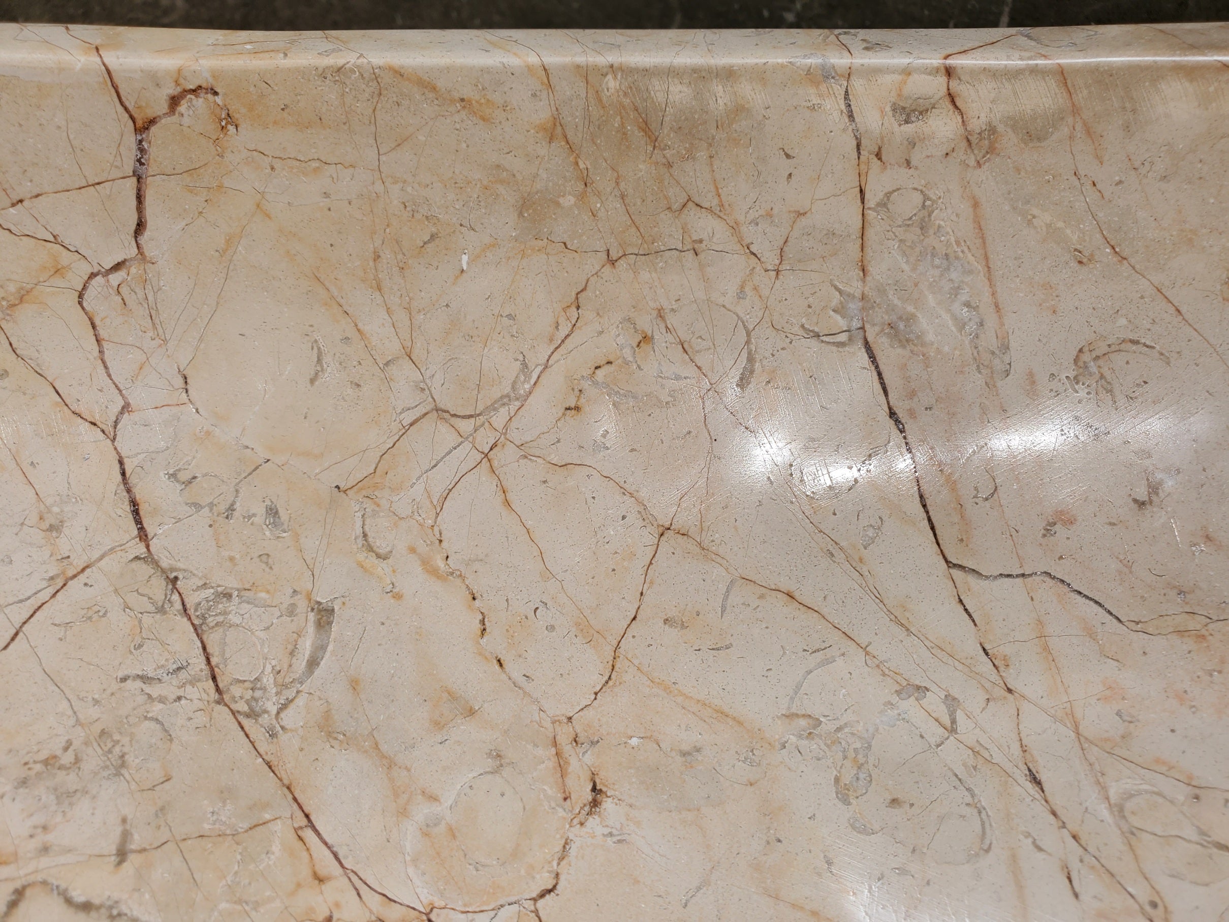 S31_37 Oval Carved Marble Vessel Sink