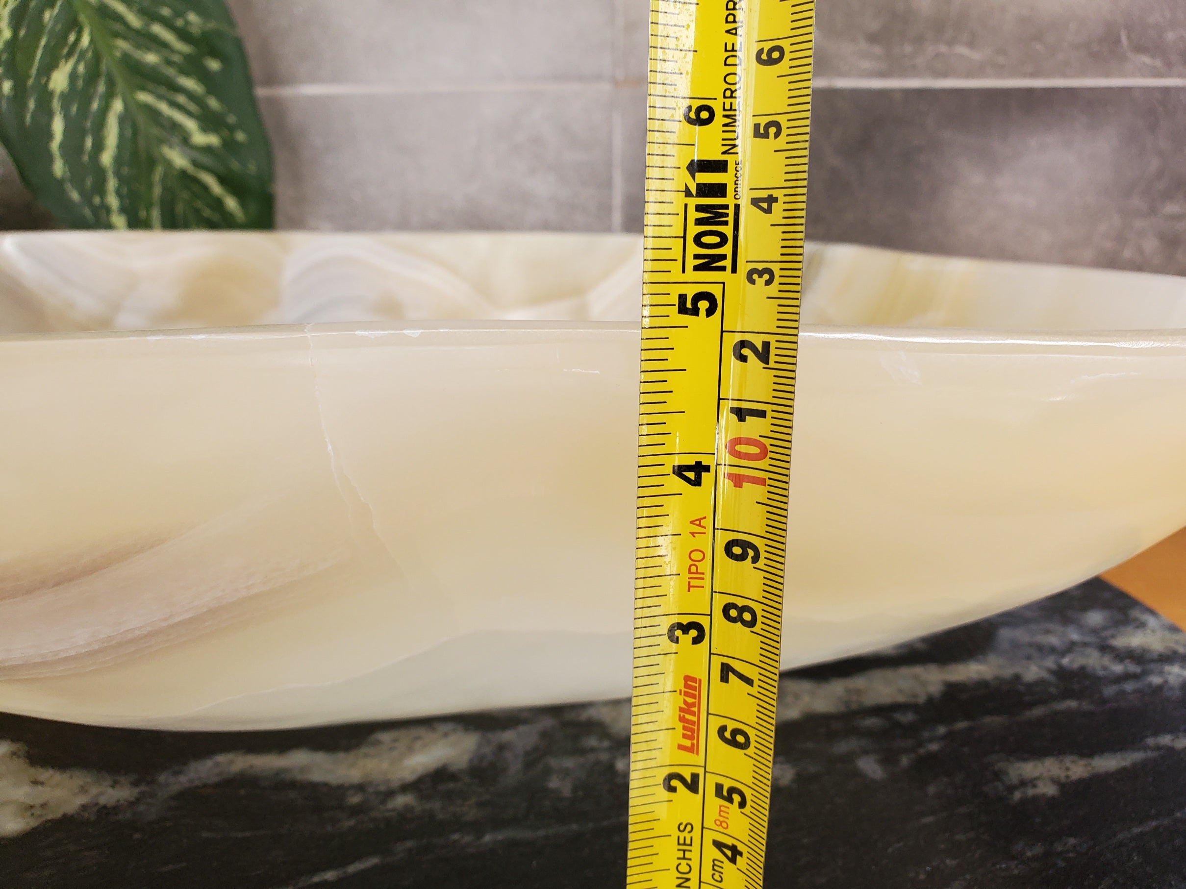 S35_58 Beige Onyx Vessel Sink, Natural Stone Countertop Basin, Luxury Vanity Sink, Spa Bathroom Decor Onyx Sinks Sinks
