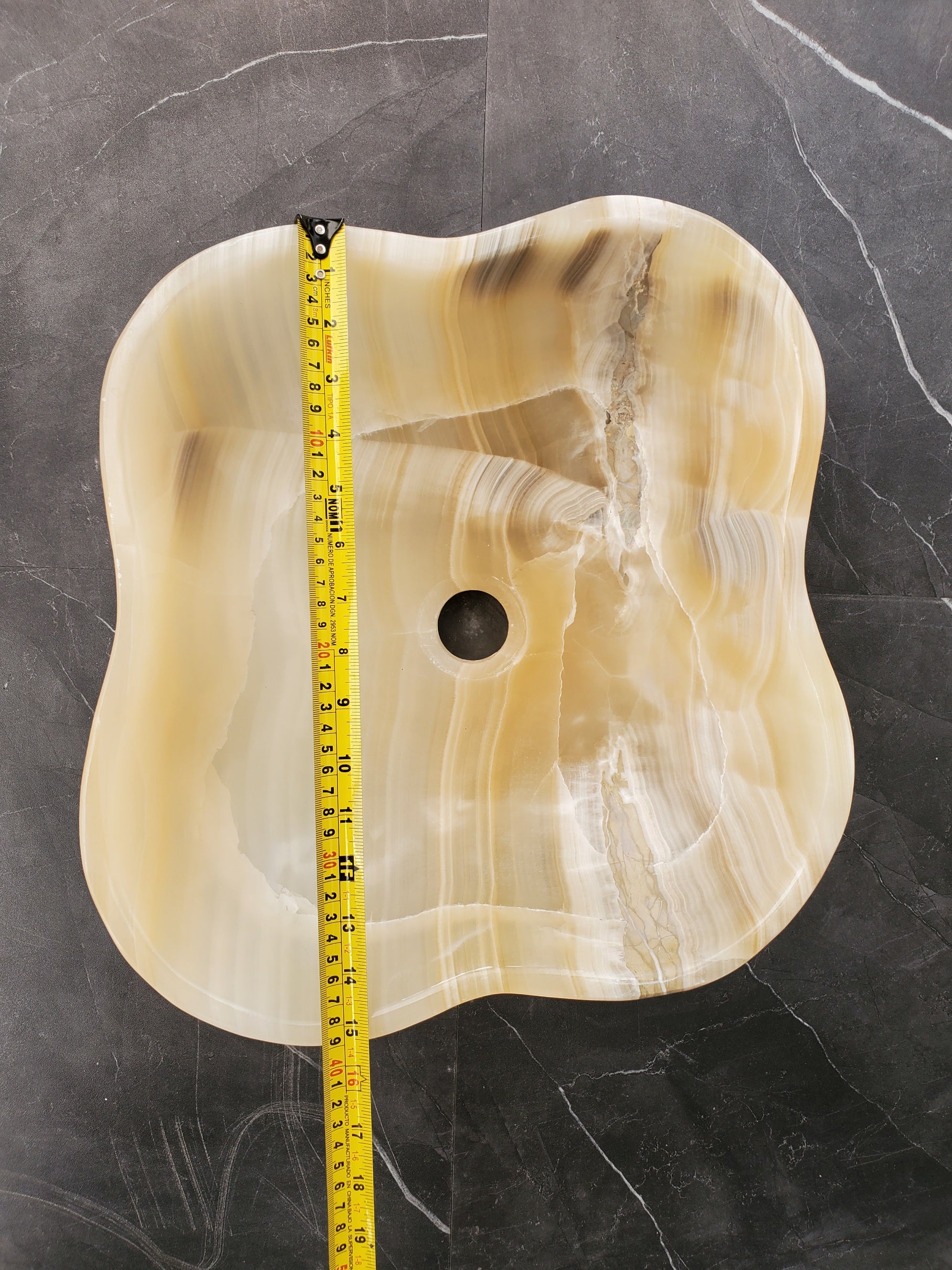 S35_58 Beige Onyx Vessel Sink, Natural Stone Countertop Basin, Luxury Vanity Sink, Spa Bathroom Decor Onyx Sinks Sinks