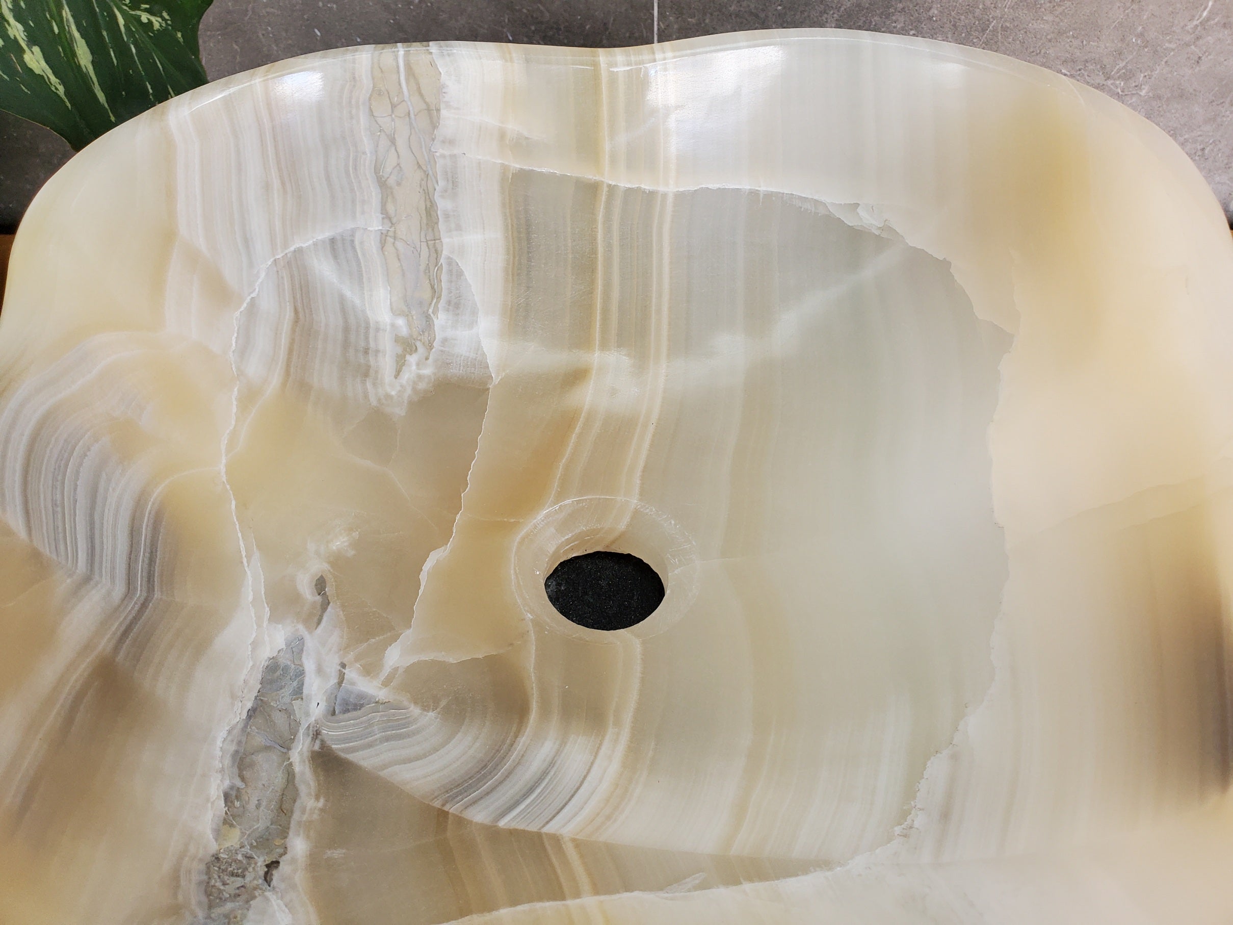 S35_58 Beige Onyx Vessel Sink, Natural Stone Countertop Basin, Luxury Vanity Sink, Spa Bathroom Decor Onyx Sinks Sinks