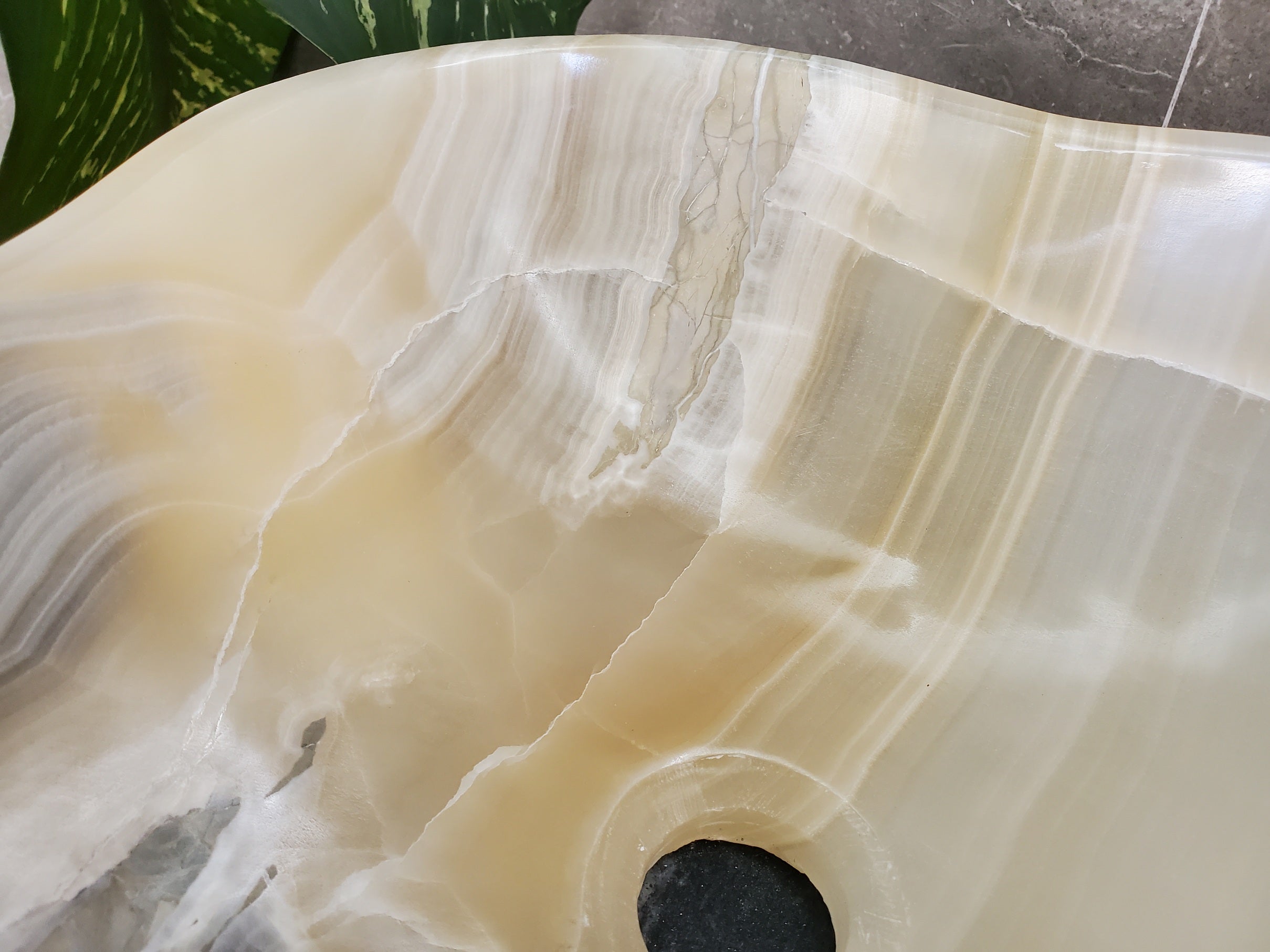 S35_58 Beige Onyx Vessel Sink, Natural Stone Countertop Basin, Luxury Vanity Sink, Spa Bathroom Decor Onyx Sinks Sinks