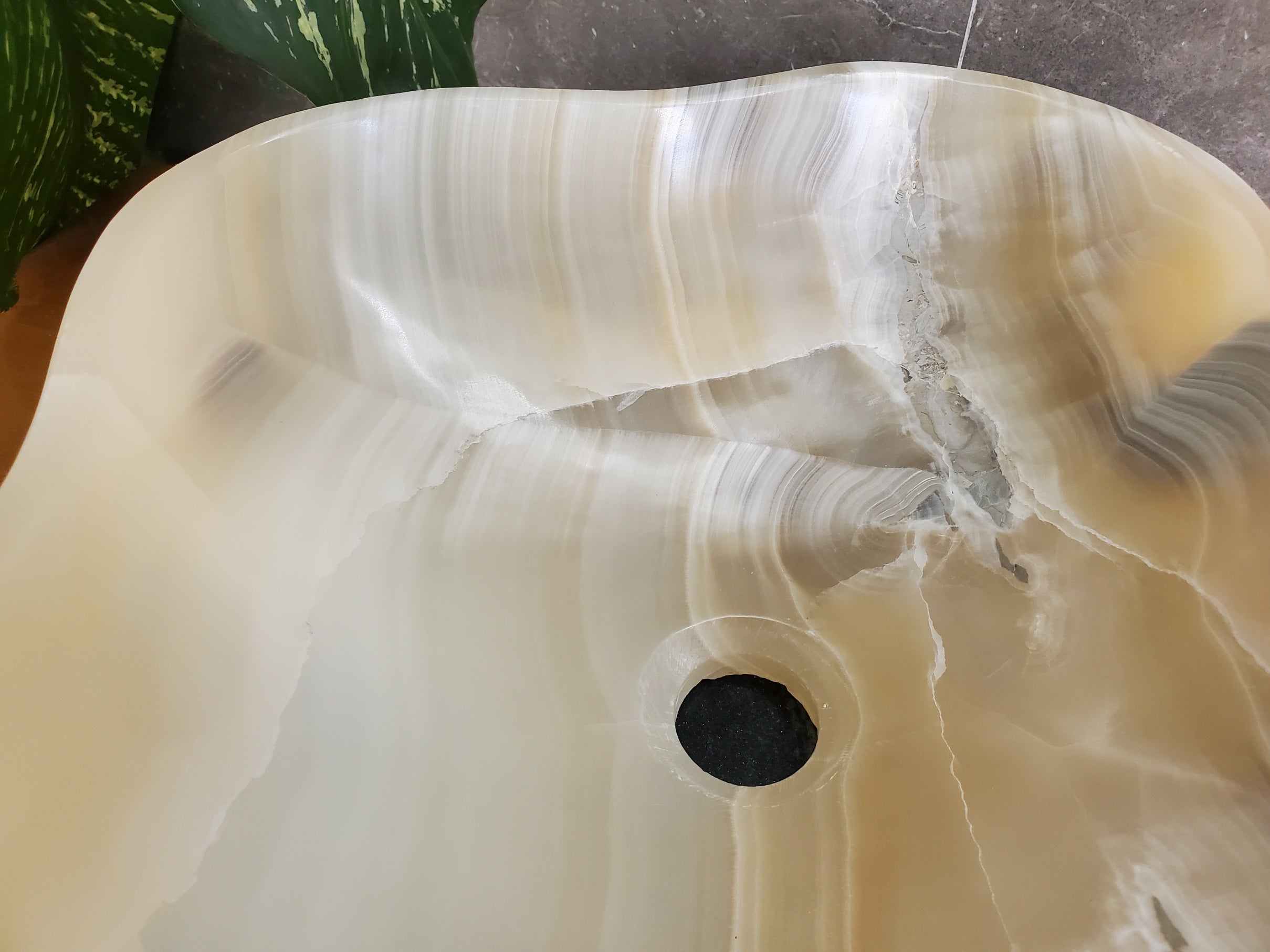 S35_58 Beige Onyx Vessel Sink, Natural Stone Countertop Basin, Luxury Vanity Sink, Spa Bathroom Decor Onyx Sinks Sinks