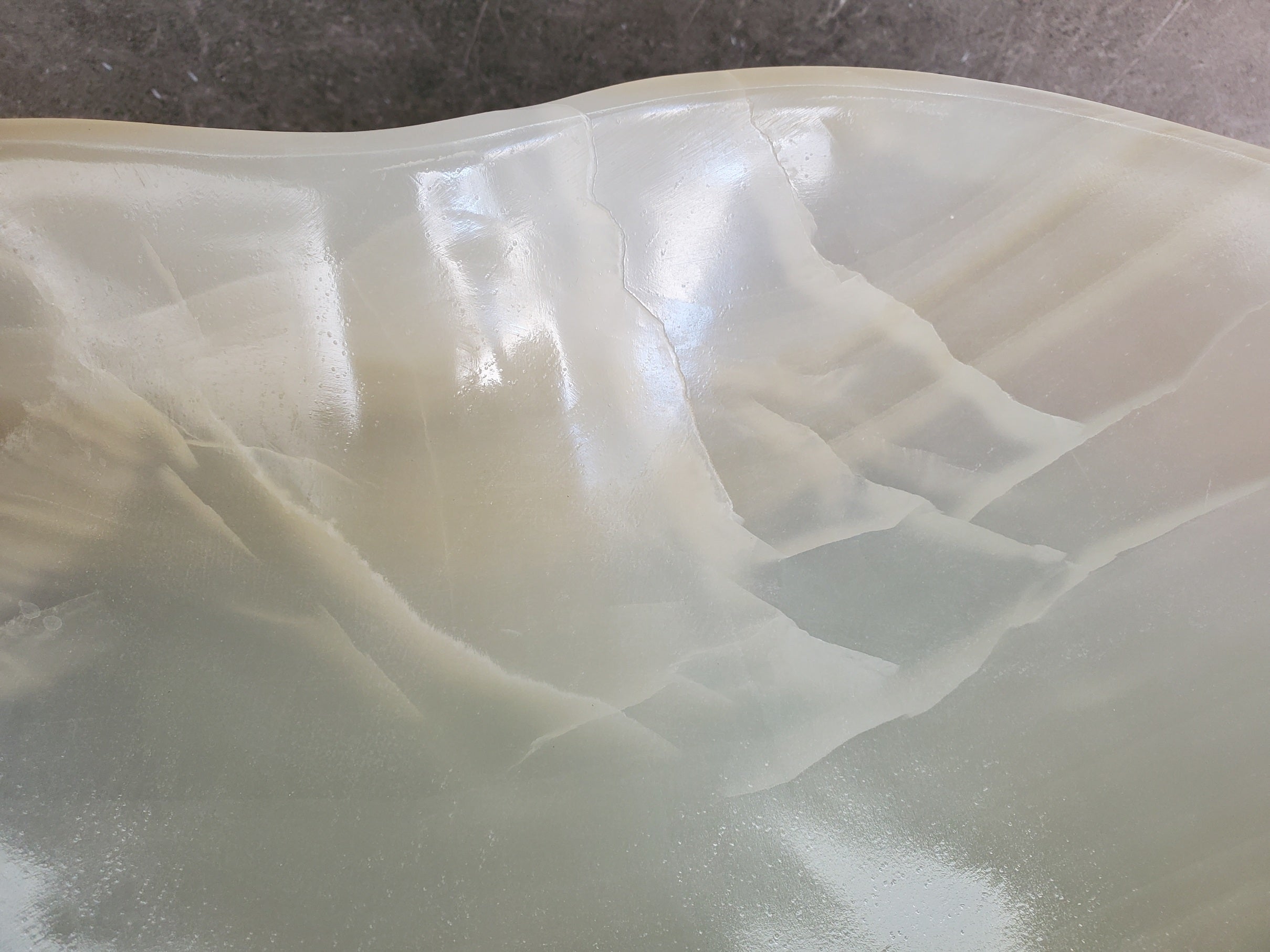 S35_59 Beige Onyx Vessel Sink - Natural Stone Bathroom Basin (16 x 13 inches) Onyx Sinks Sinks