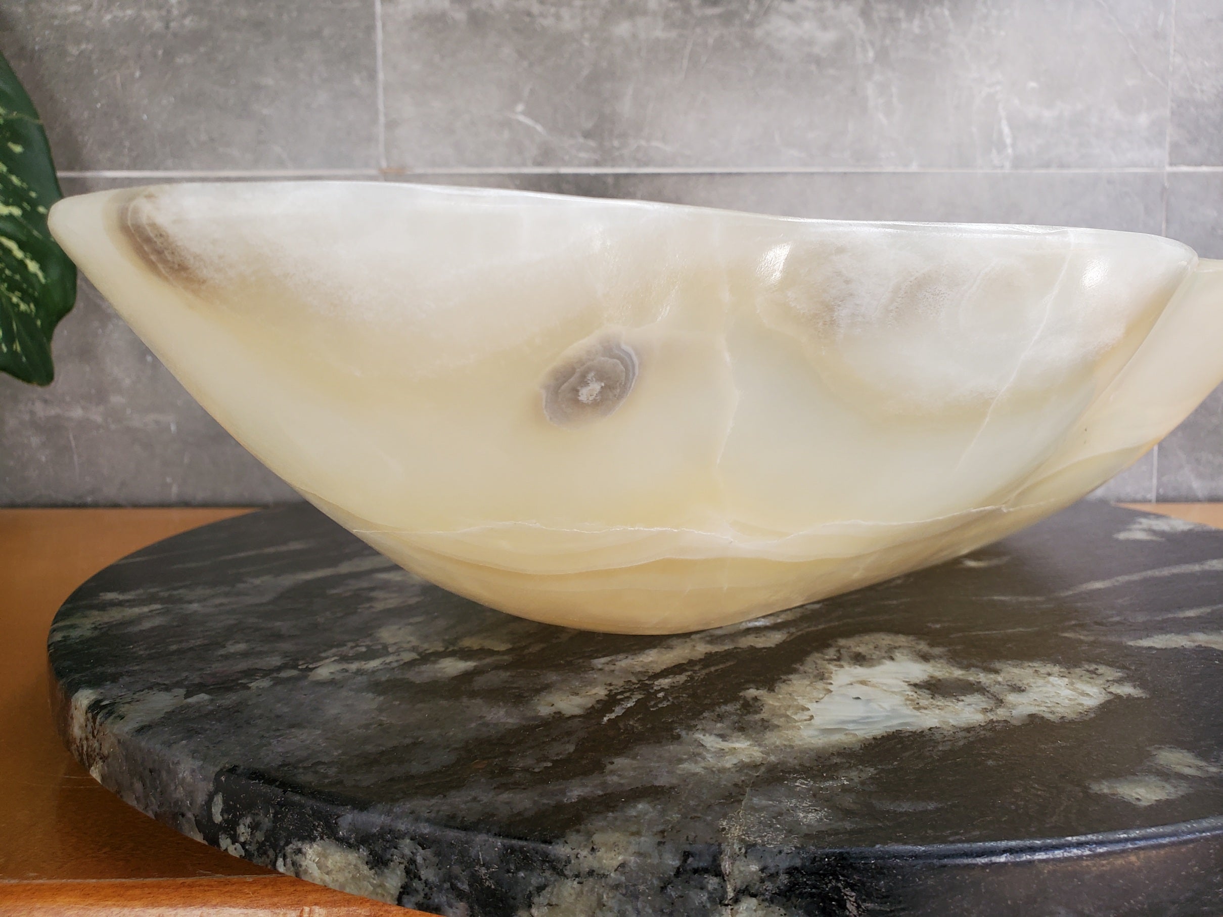 S35_59 Beige Onyx Vessel Sink - Natural Stone Bathroom Basin (16 x 13 inches) Onyx Sinks Sinks