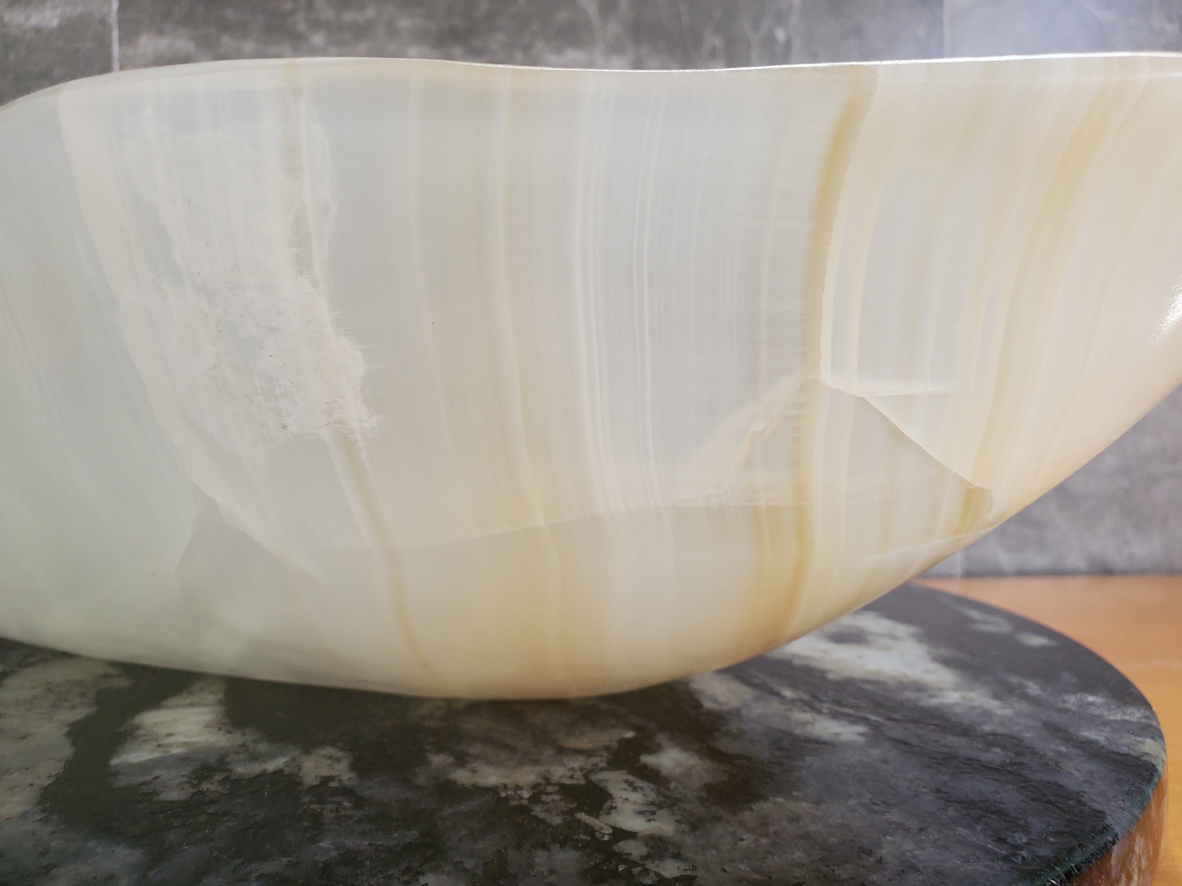 S35_59 Beige Onyx Vessel Sink - Natural Stone Bathroom Basin (16 x 13 inches) Onyx Sinks Sinks