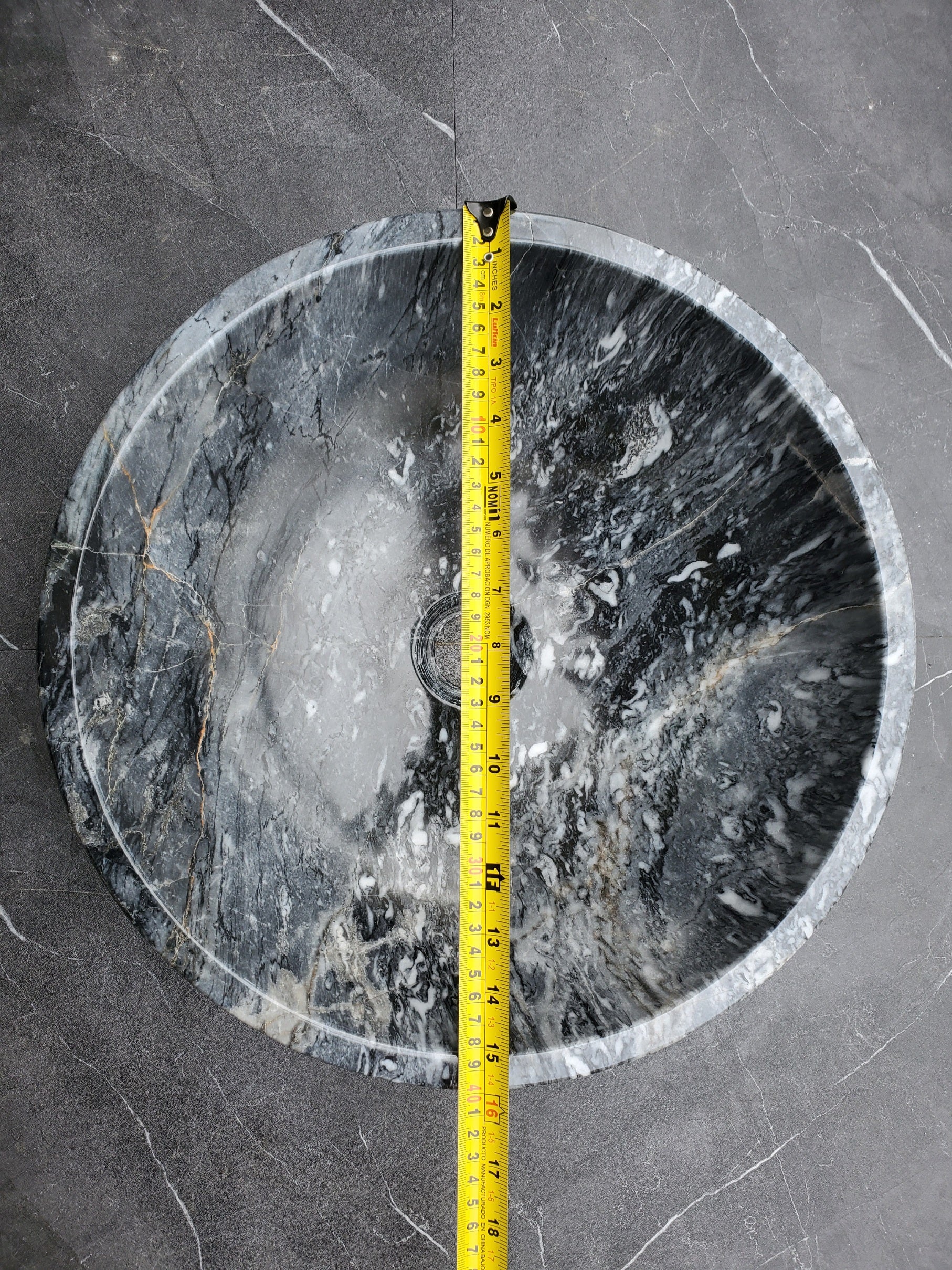 S31_05 Round Marble Vessel Bathroom Sink