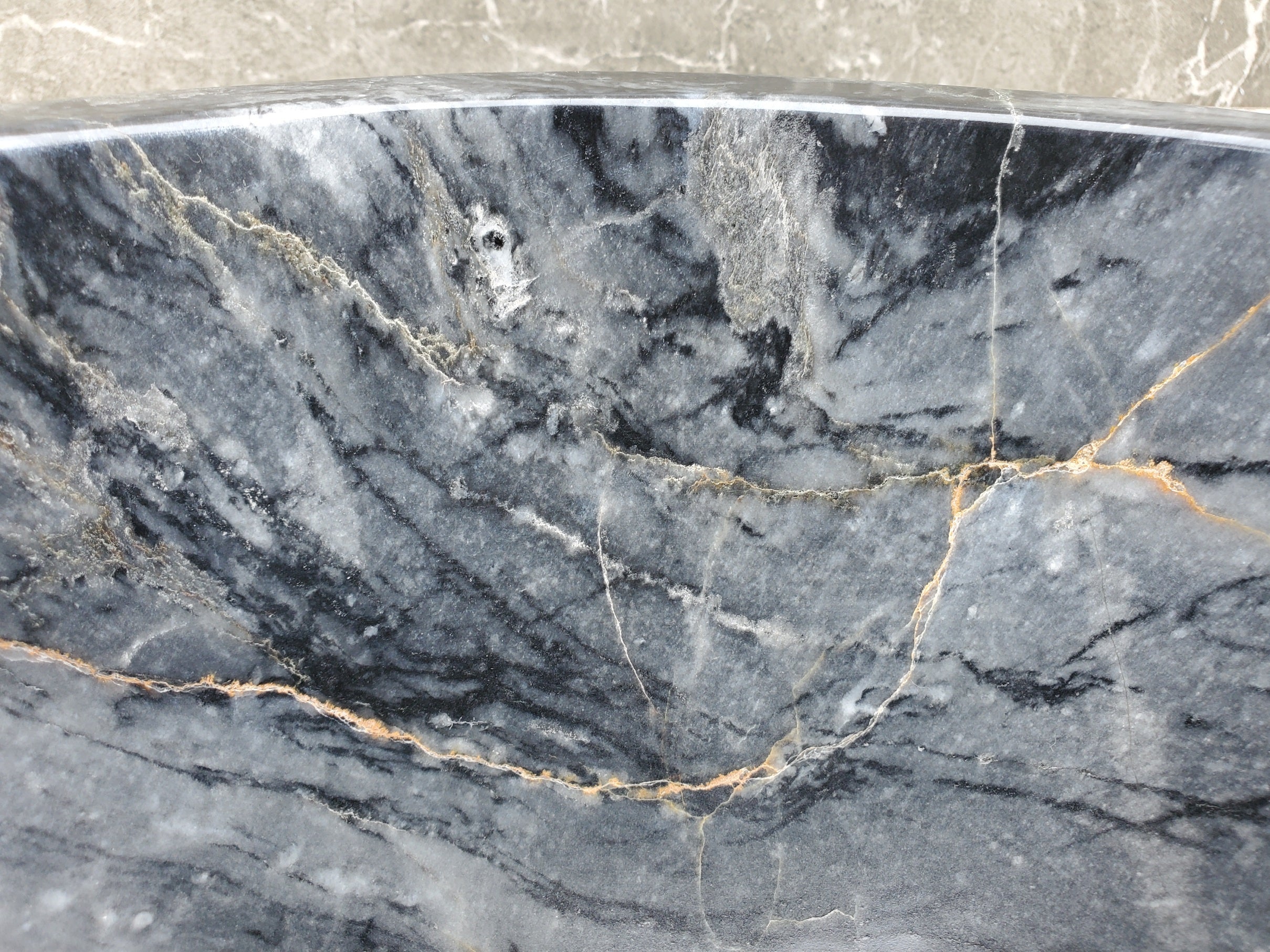 S31_05 Round Marble Vessel Bathroom Sink